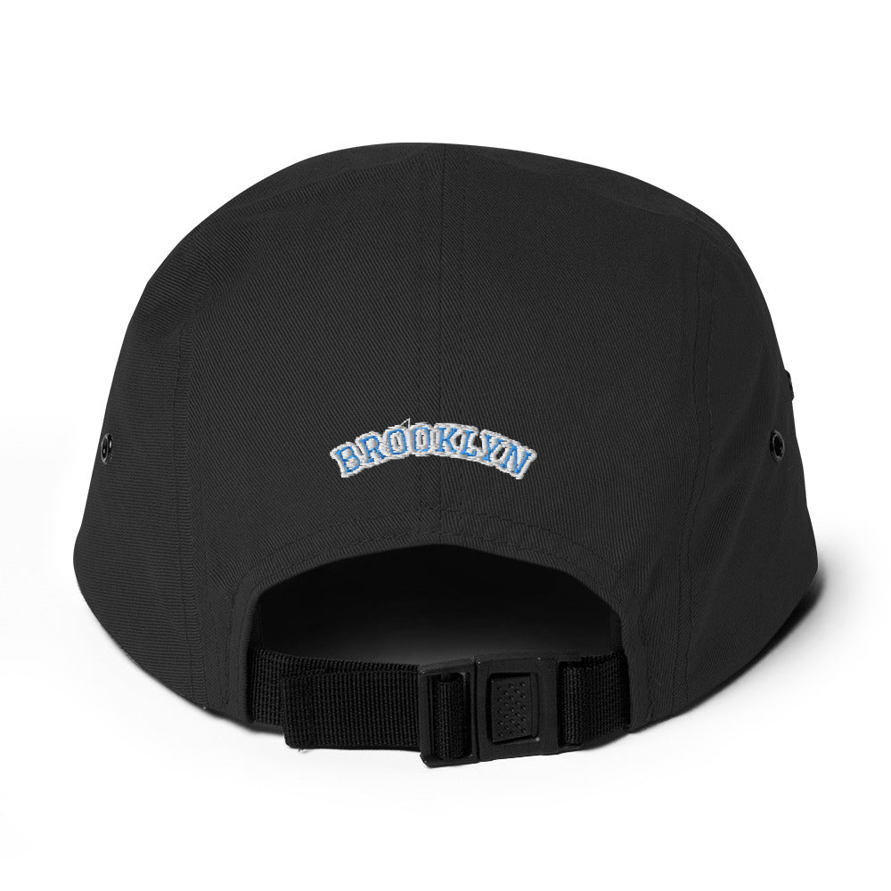 "B" IS FOR BROOKLYN - B-WING 5 PANEL HAT (VIVID BLUE/WHITE STITCH)