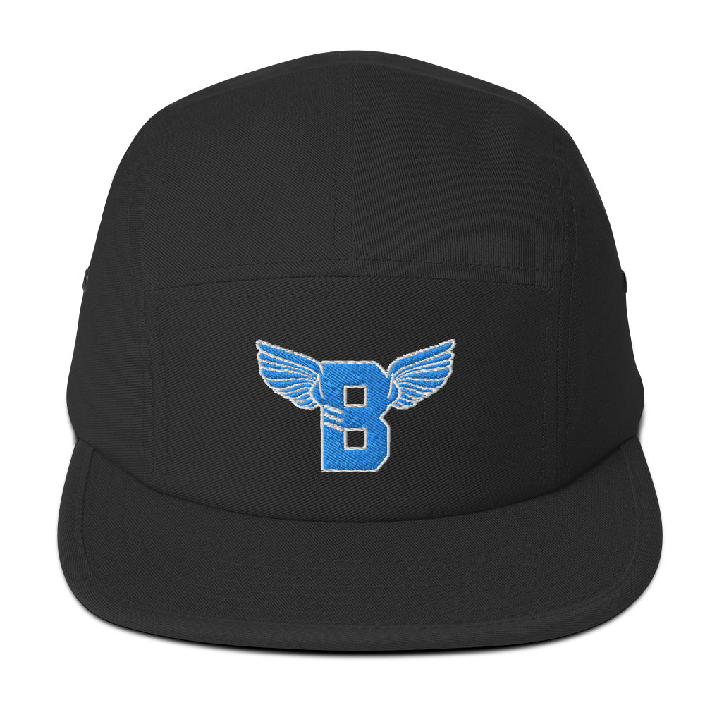 "B" IS FOR BROOKLYN - B-WING 5 PANEL HAT (VIVID BLUE/WHITE STITCH)