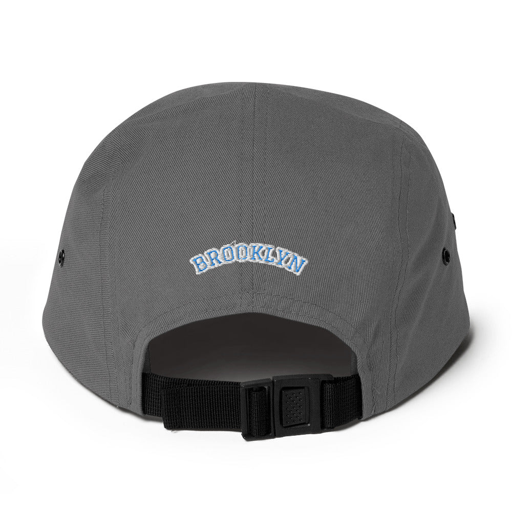 "B" IS FOR BROOKLYN - B-WING 5 PANEL HAT (VIVID BLUE/WHITE STITCH)