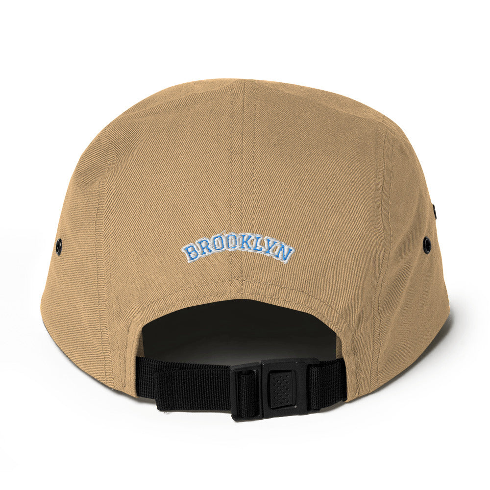 "B" IS FOR BROOKLYN - B-WING 5 PANEL HAT (VIVID BLUE/WHITE STITCH)