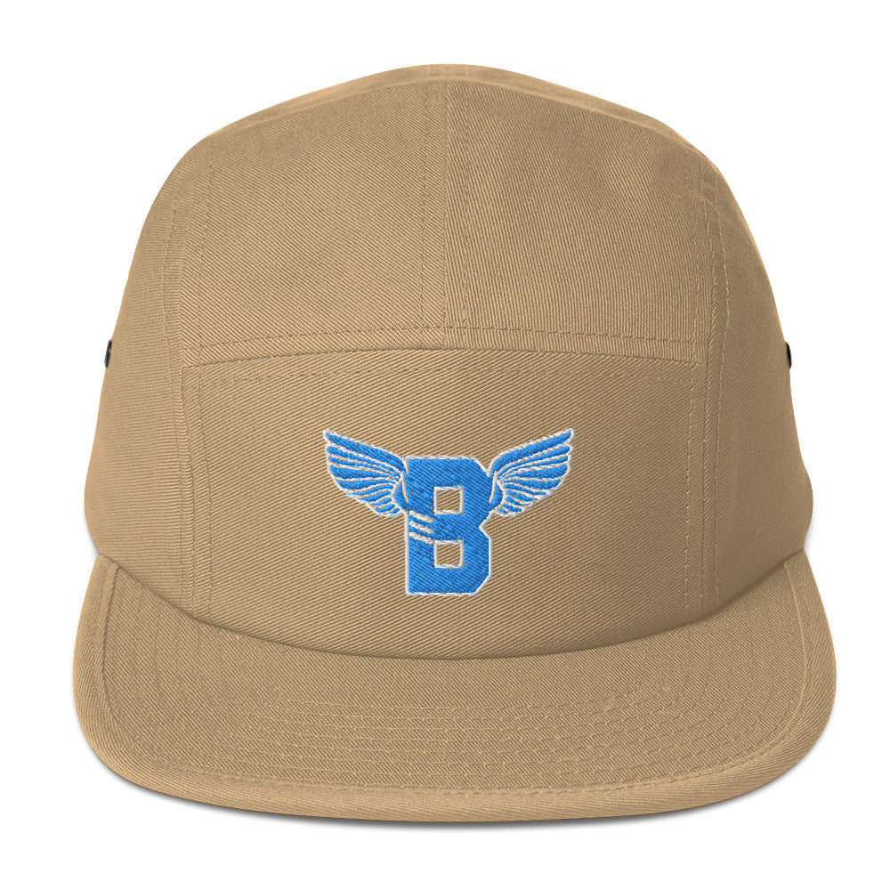 "B" IS FOR BROOKLYN - B-WING 5 PANEL HAT (VIVID BLUE/WHITE STITCH)