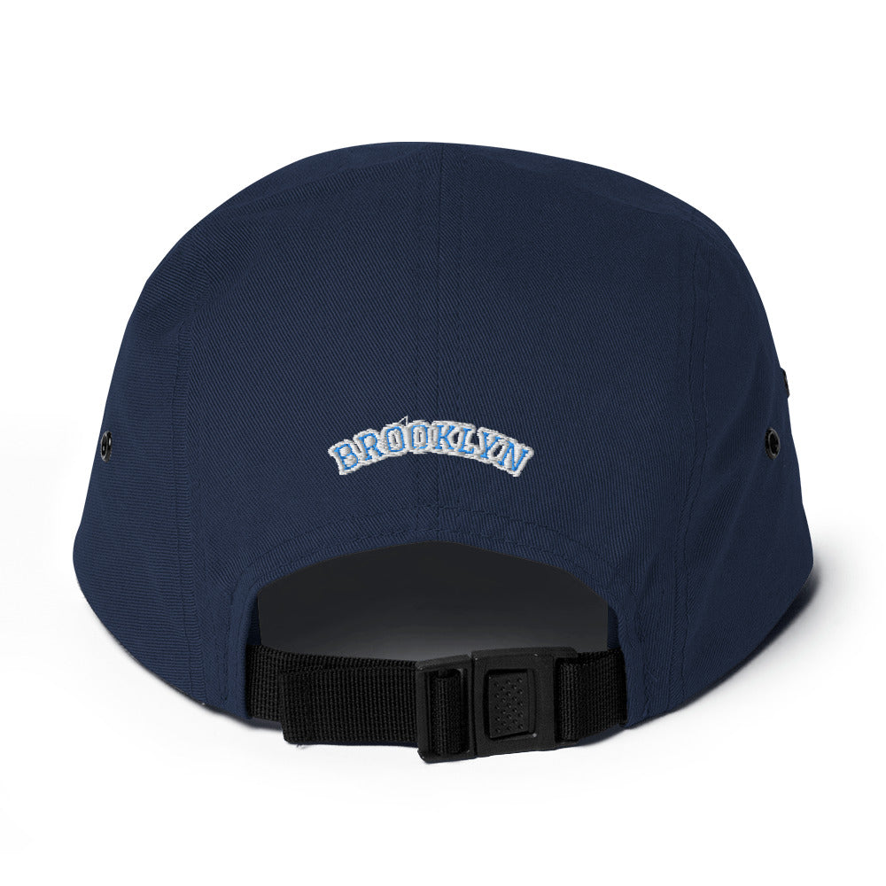 "B" IS FOR BROOKLYN - B-WING 5 PANEL HAT (VIVID BLUE/WHITE STITCH)