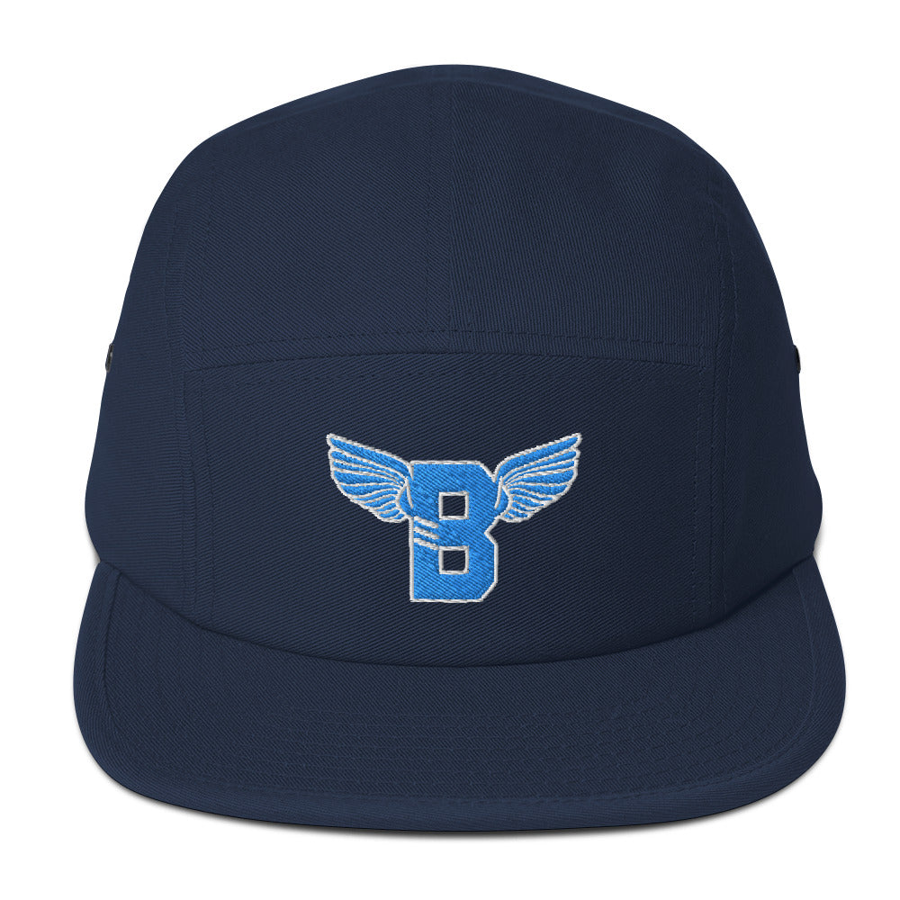 "B" IS FOR BROOKLYN - B-WING 5 PANEL HAT (VIVID BLUE/WHITE STITCH)