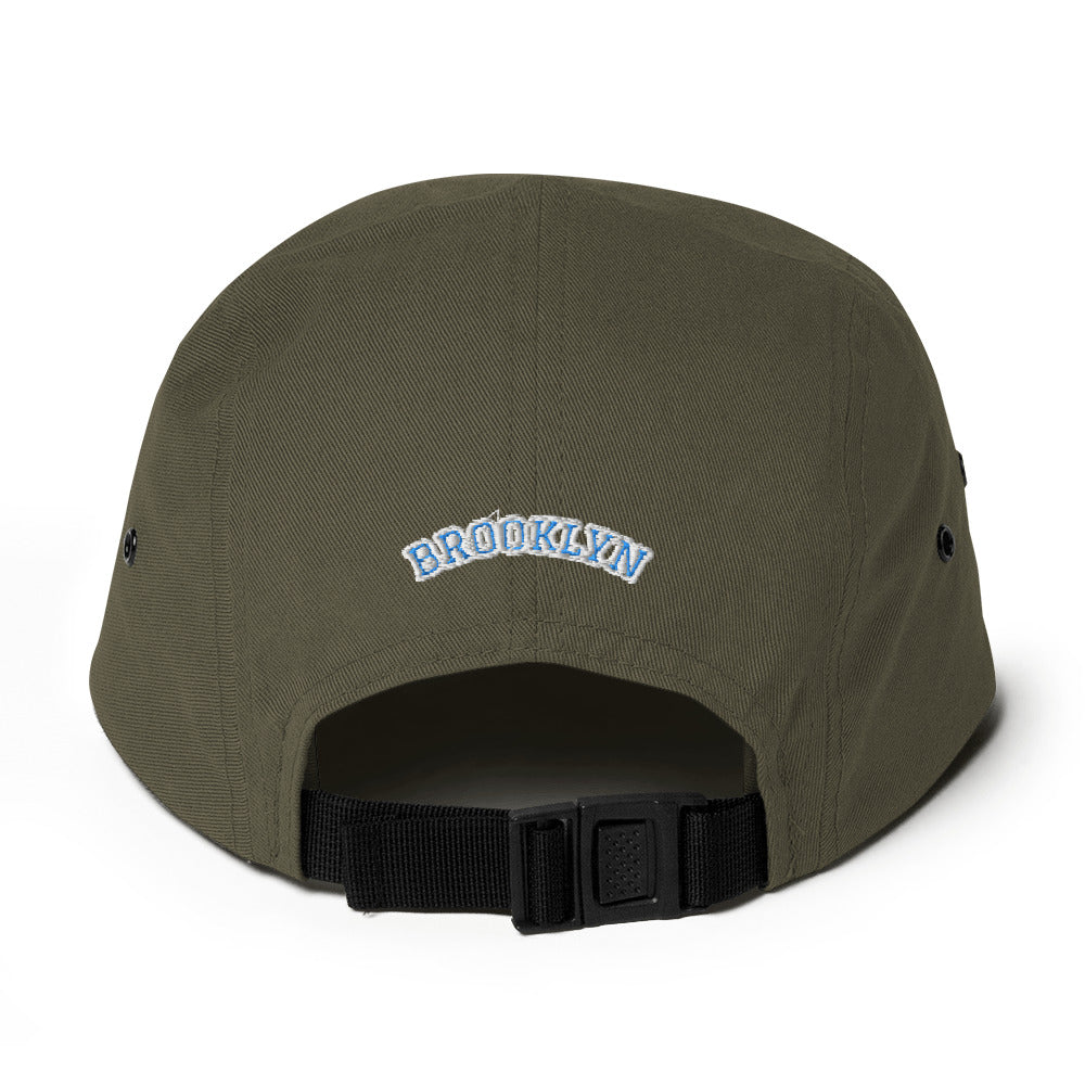 "B" IS FOR BROOKLYN - B-WING 5 PANEL HAT (VIVID BLUE/WHITE STITCH)