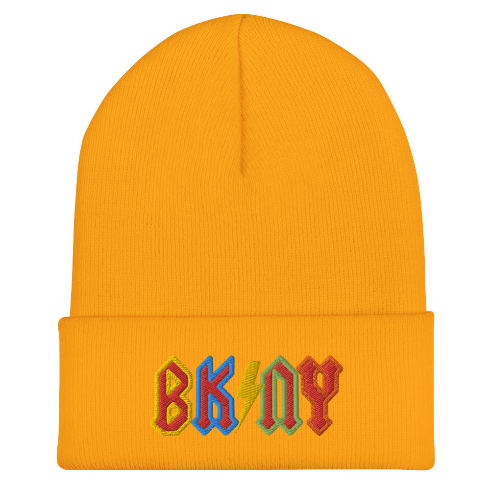 BK ROX - AC/DC STYLE BK/NY (MULTI 1) CUFFED BEANIE