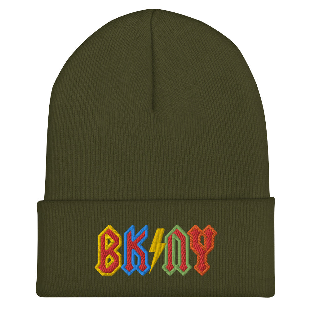 BK ROX - AC/DC STYLE BK/NY (MULTI 1) CUFFED BEANIE