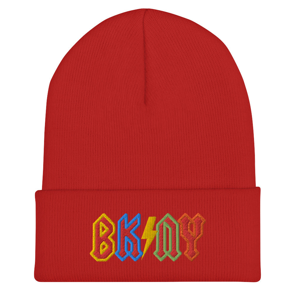 BK ROX - AC/DC STYLE BK/NY (MULTI 1) CUFFED BEANIE