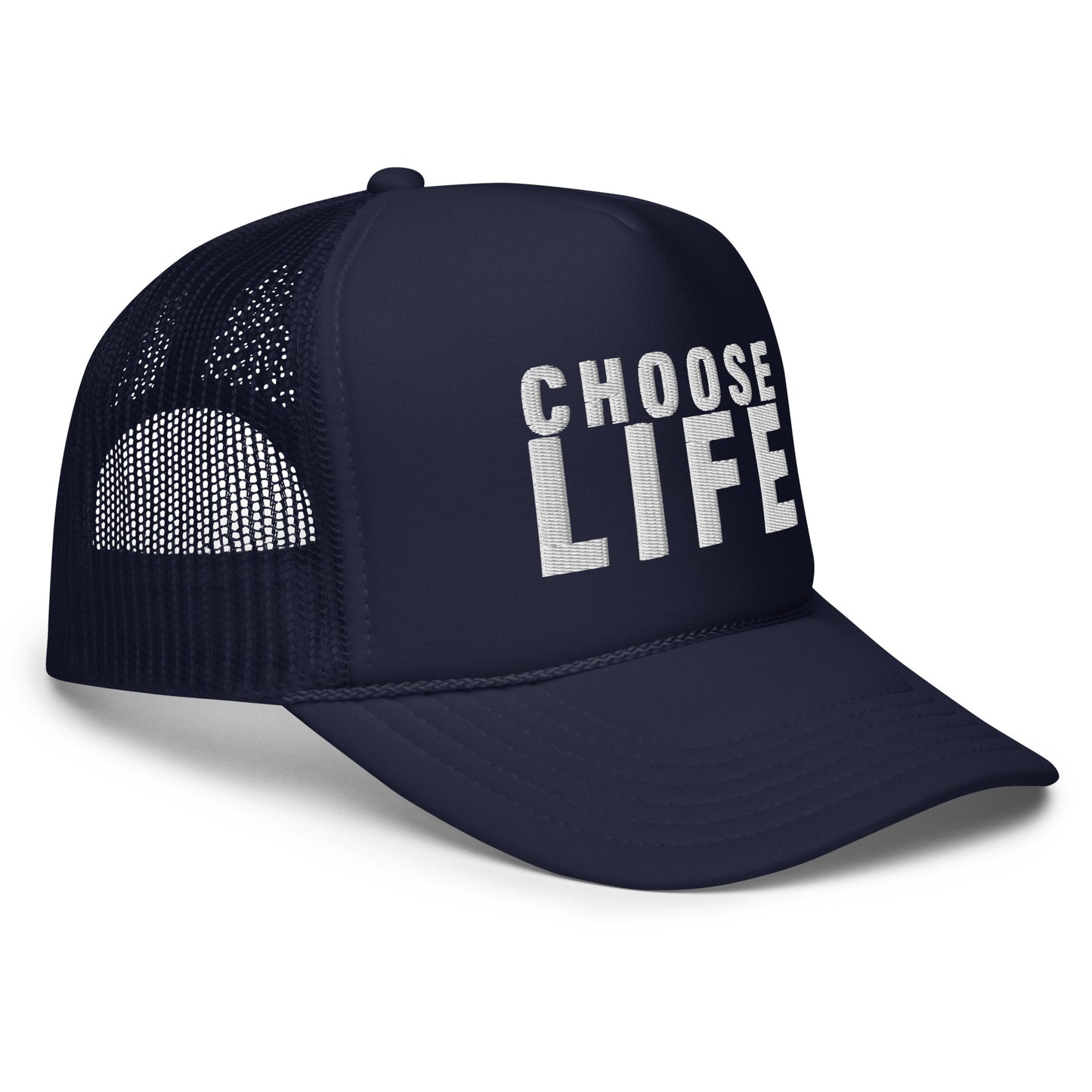 FXCK GUNZ...CHOOSE LIFE FOAM TRUCKER HAT (WHITE PRINT)