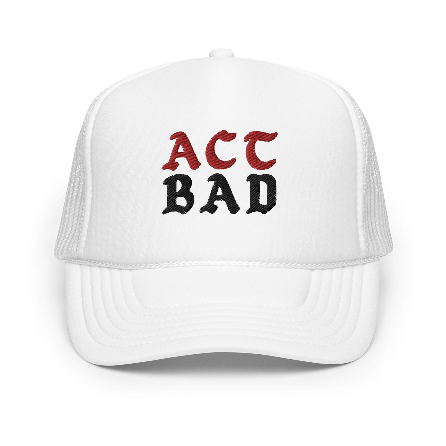 ACT BAD FOAM TRUCKER HAT (RED/BLACK STITCH)