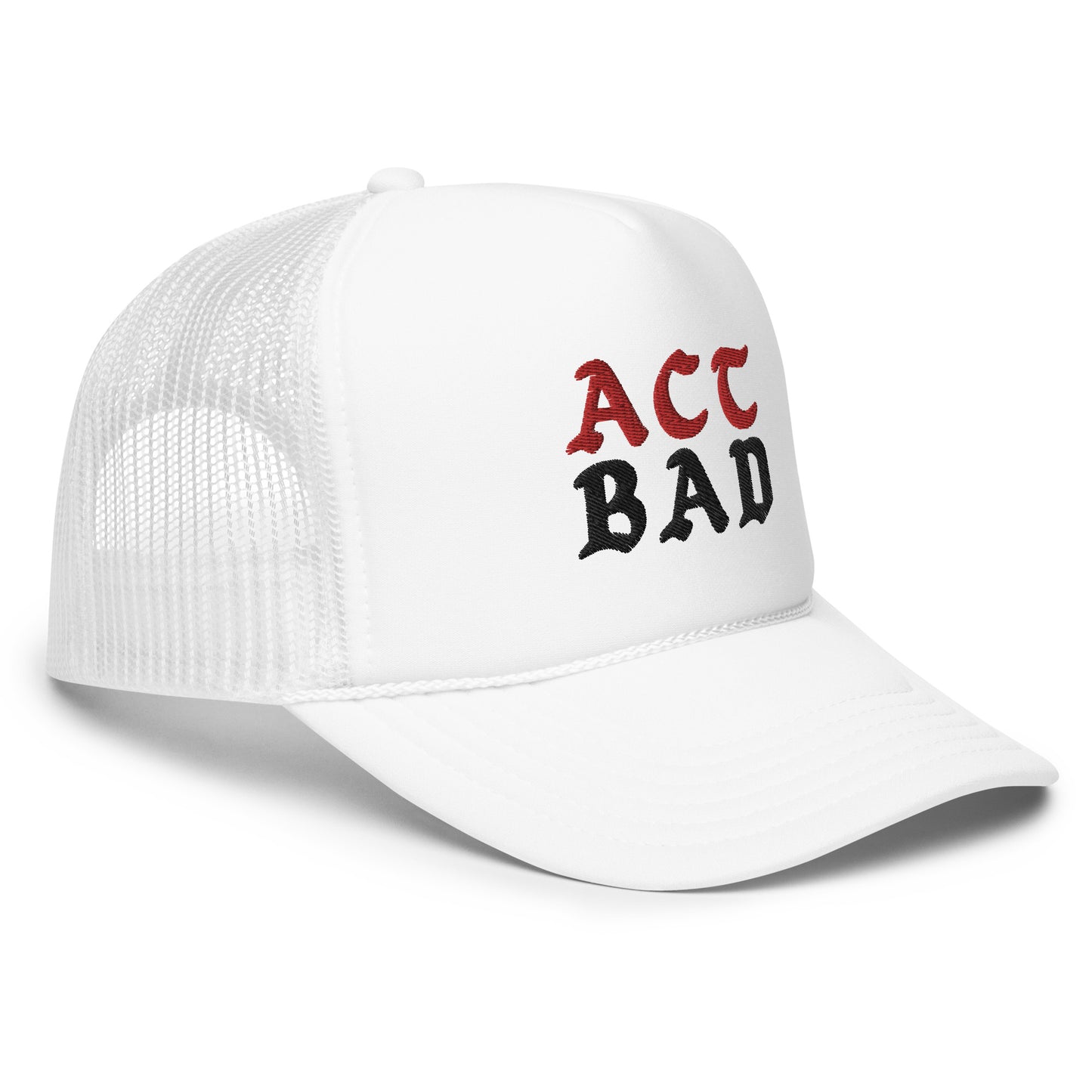 ACT BAD FOAM TRUCKER HAT (RED/BLACK STITCH)