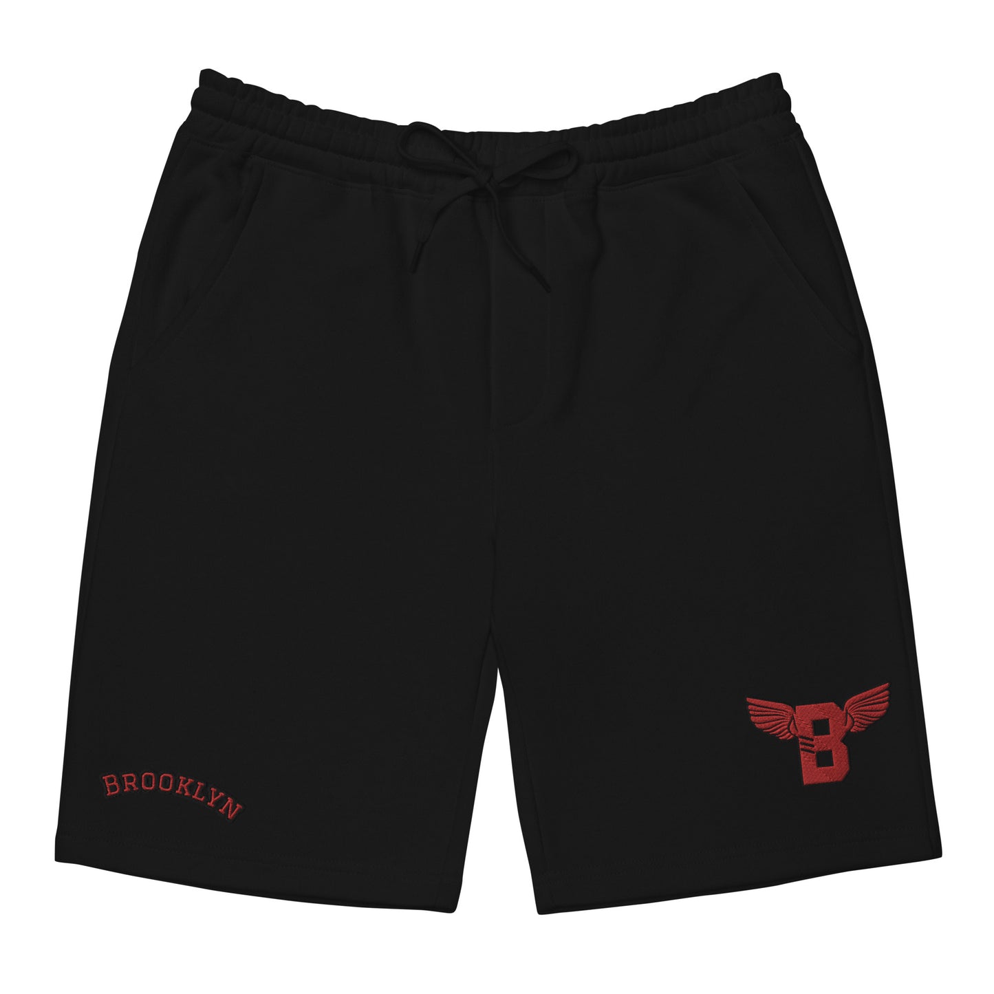 "B" IS FOR BROOKLYN - B-WING FLEECE SHORTS (RED/BLACK STITCH)