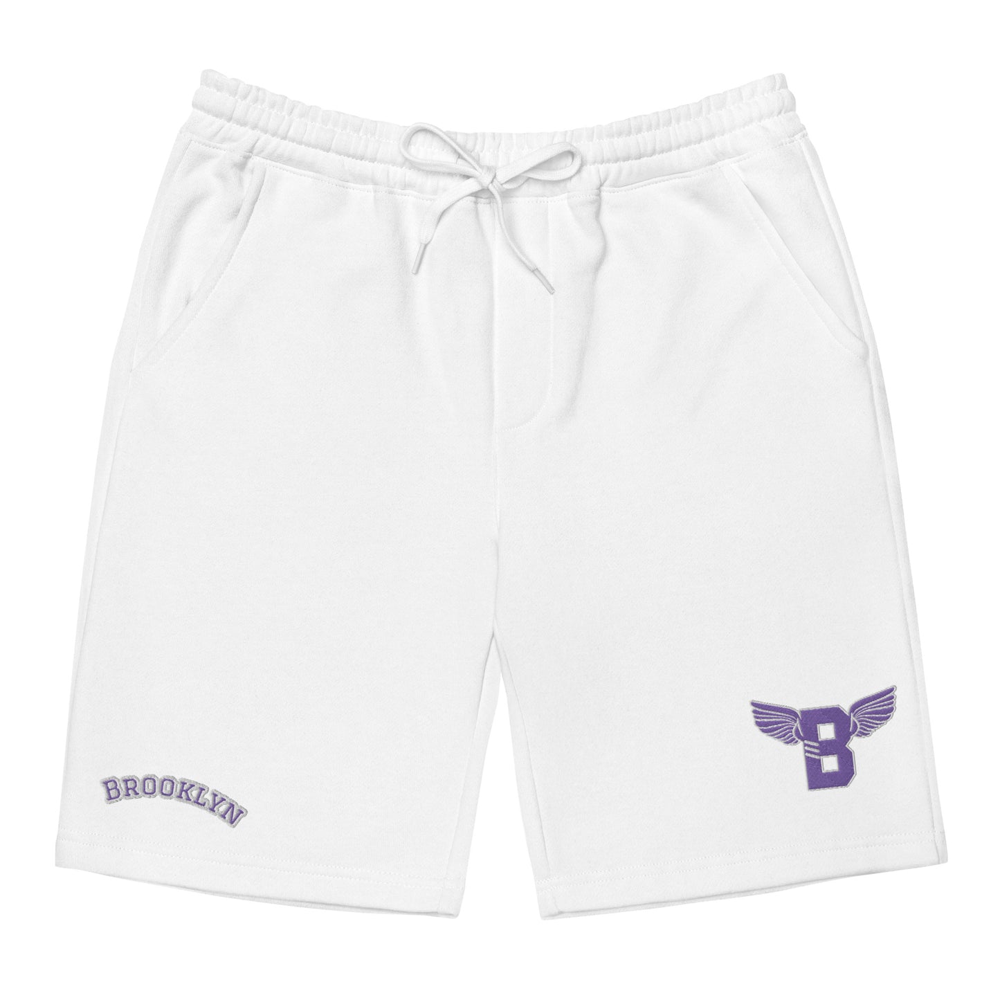 "B" IS FOR BROOKLYN - B-WING FLEECE SHORTS (PURPLE/WHITE STITCH)