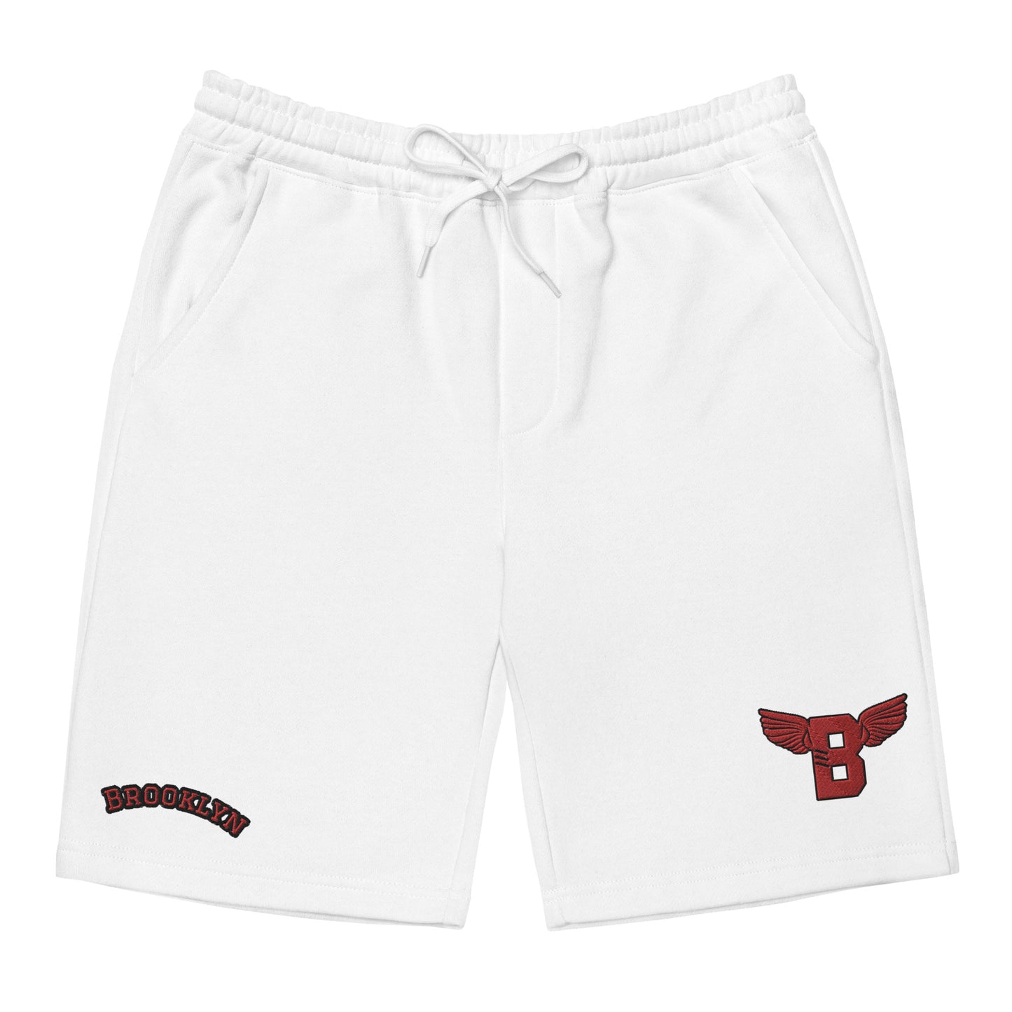 "B" IS FOR BROOKLYN - B-WING FLEECE SHORTS (RED/BLACK STITCH)