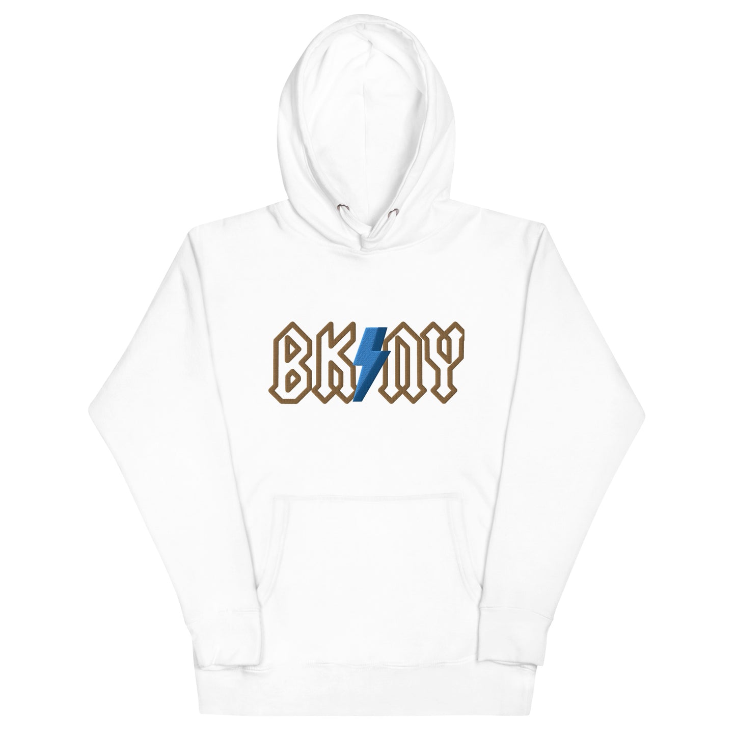 BK ROX - AC/DC STYLE BK/NY 3D BOLT (GOLD/BLUE) UNISEX HOODIE