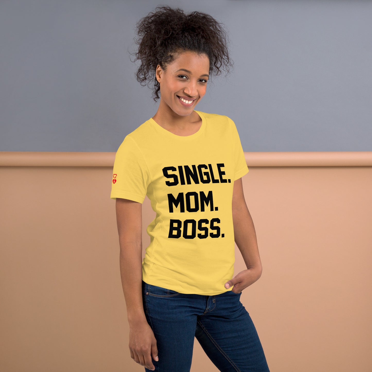 SINGLE. MOM. BOSS. T-SHIRT (BLACK + RED)
