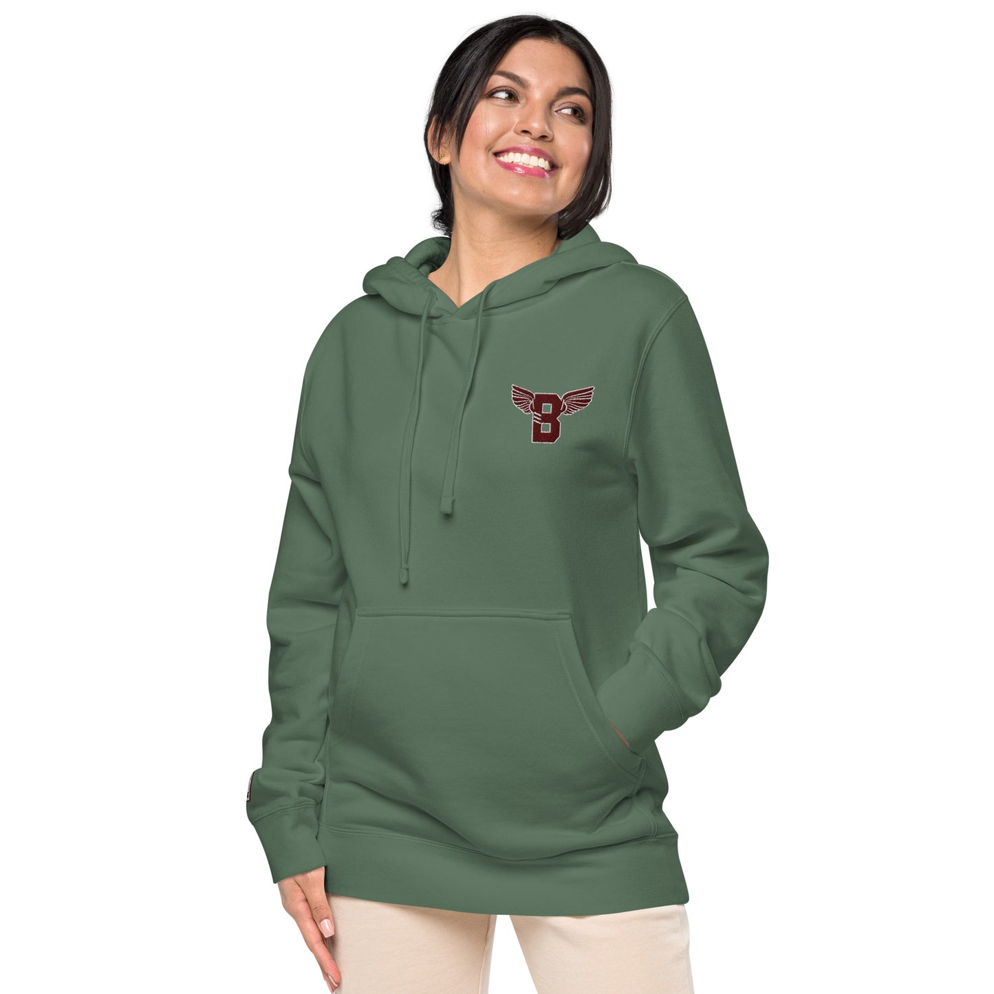 "B" IS FOR BROOKLYN - B-WING UNISEX HOODIE (MAROON STITCH)