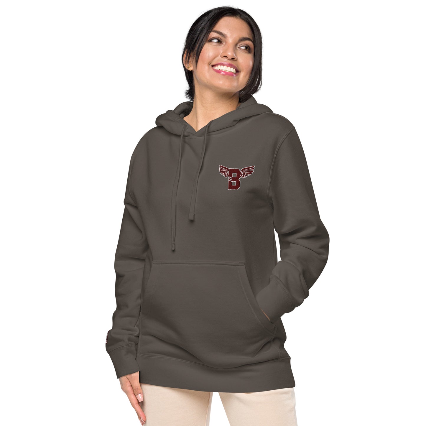 "B" IS FOR BROOKLYN - B-WING UNISEX HOODIE (MAROON STITCH)