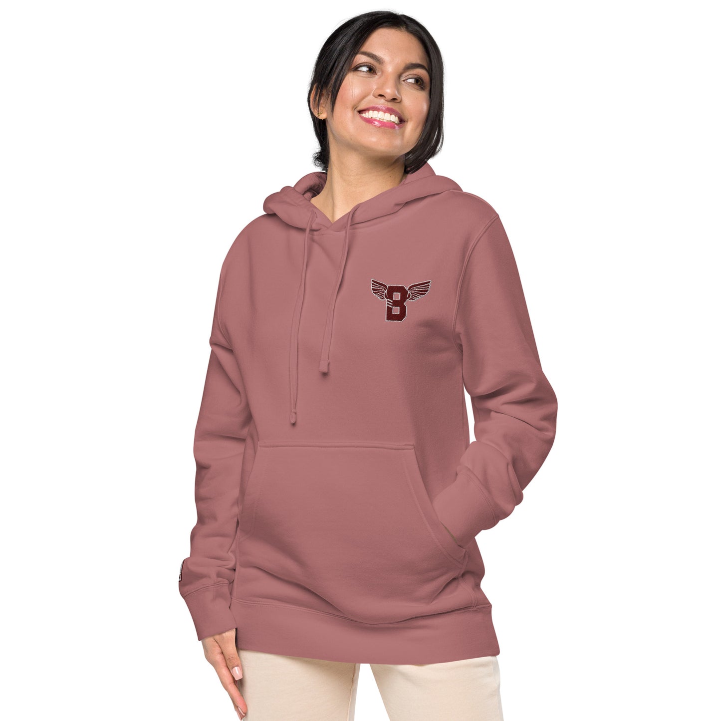 "B" IS FOR BROOKLYN - B-WING UNISEX HOODIE (MAROON STITCH)