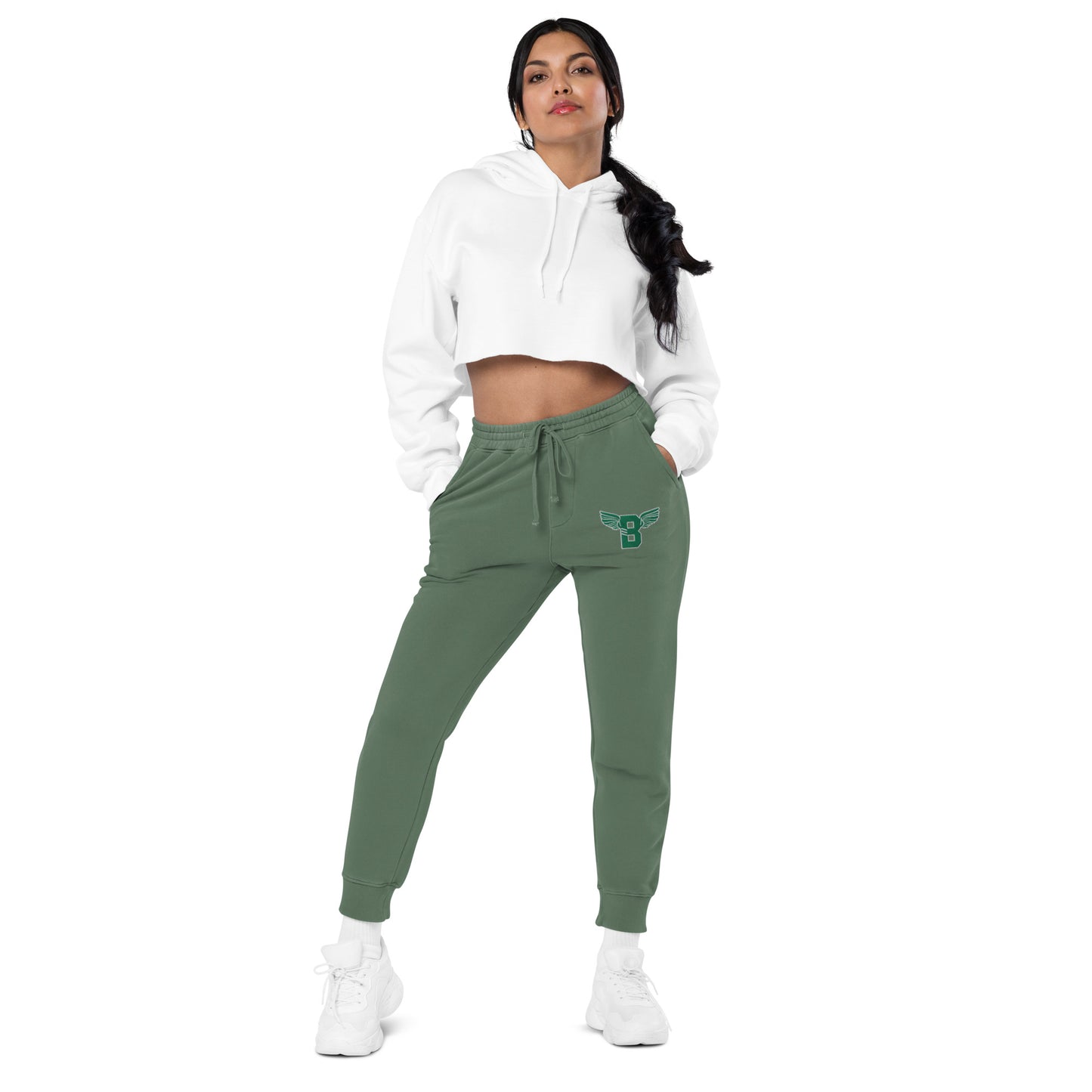 "B" IS FOR BROOKLYN - B-WING UNISEX SWEATPANTS (KELLY GREEN STITCH)