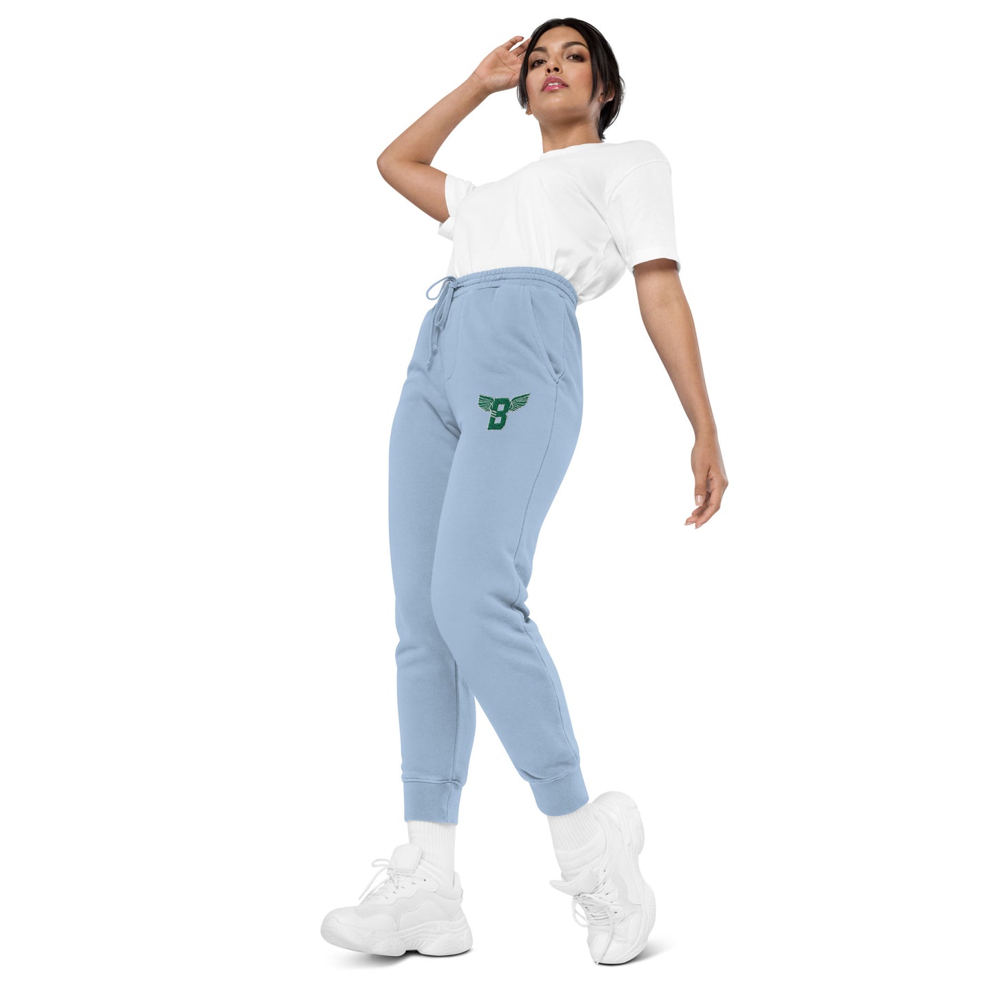 "B" IS FOR BROOKLYN - B-WING UNISEX SWEATPANTS (KELLY GREEN STITCH)
