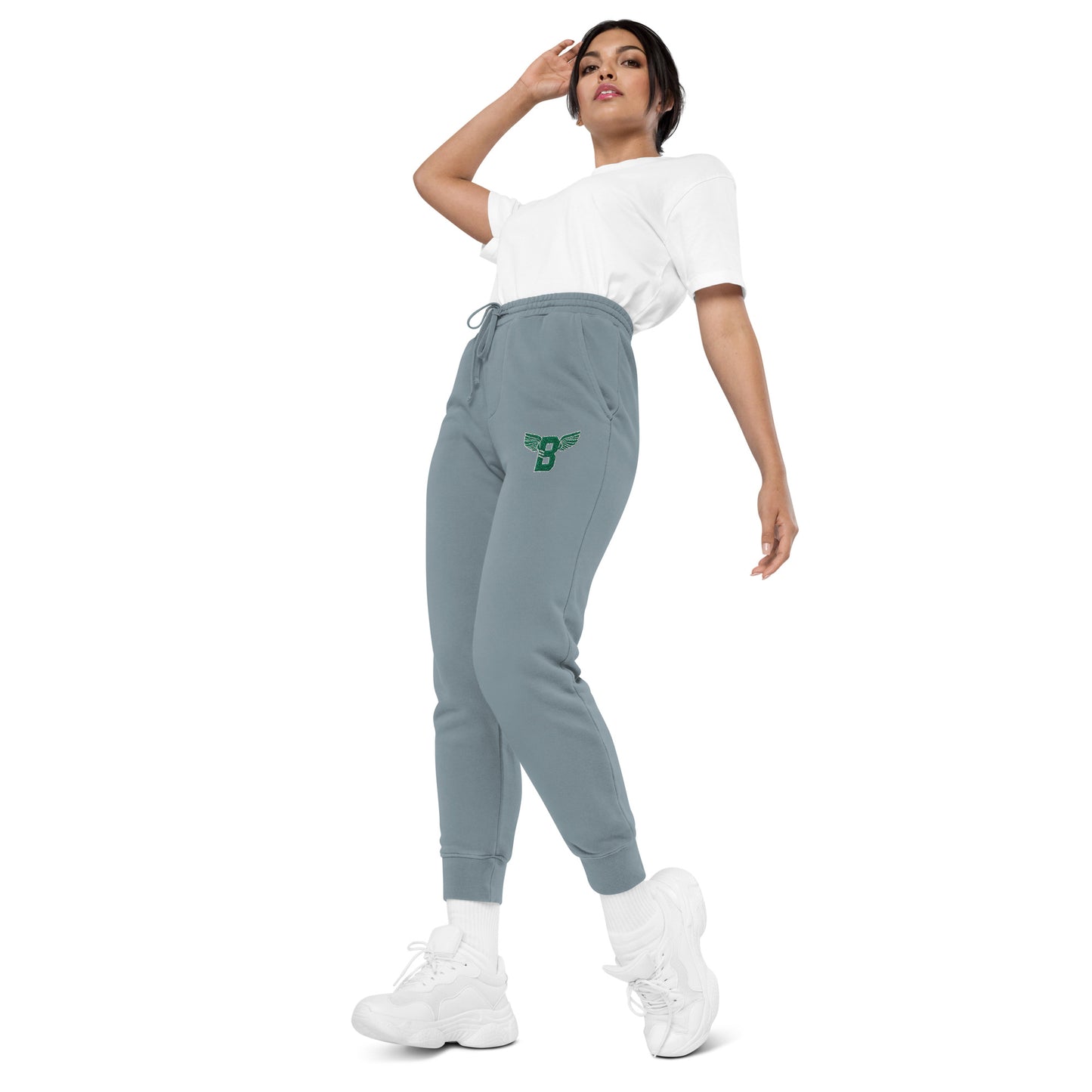 "B" IS FOR BROOKLYN - B-WING UNISEX SWEATPANTS (KELLY GREEN STITCH)