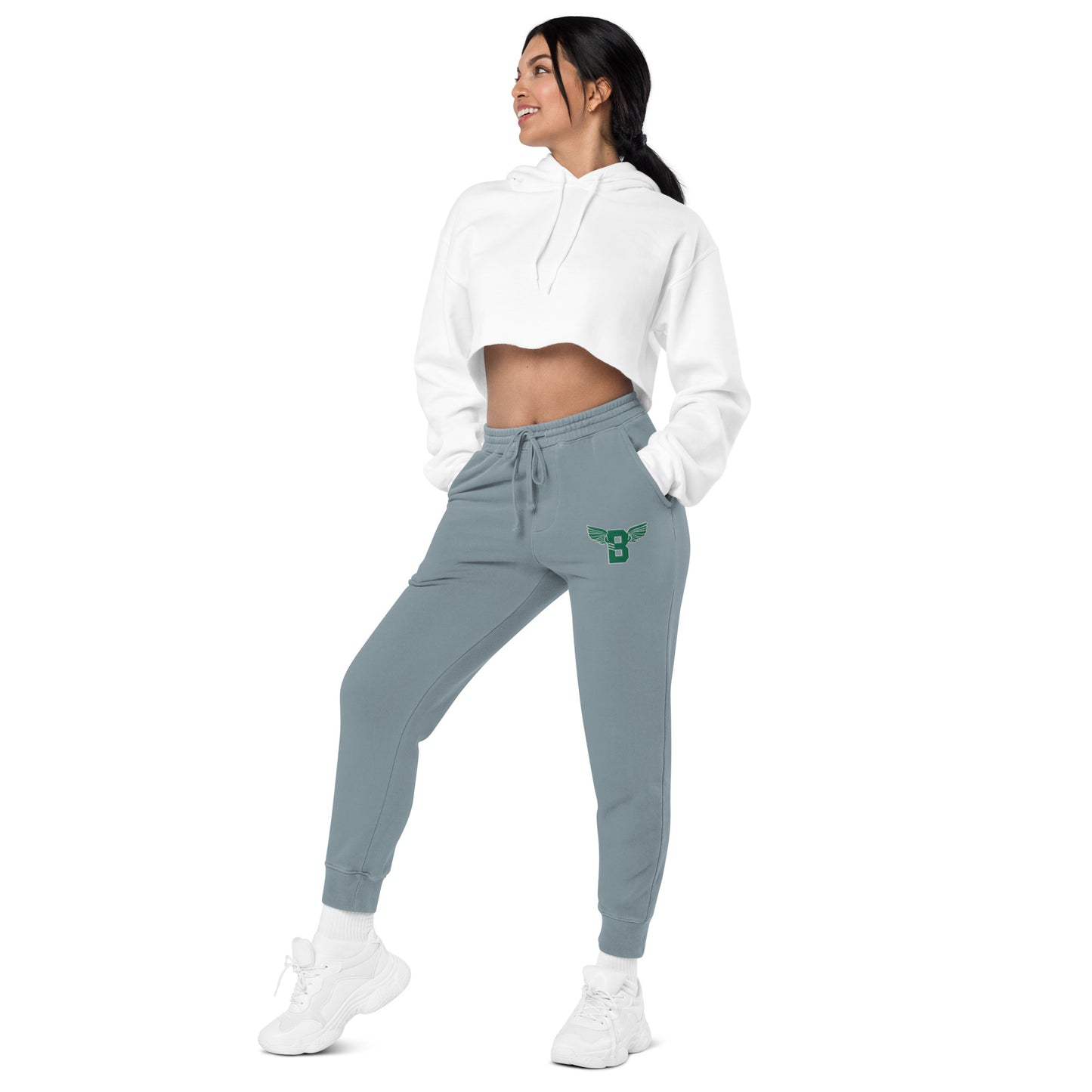 "B" IS FOR BROOKLYN - B-WING UNISEX SWEATPANTS (KELLY GREEN STITCH)