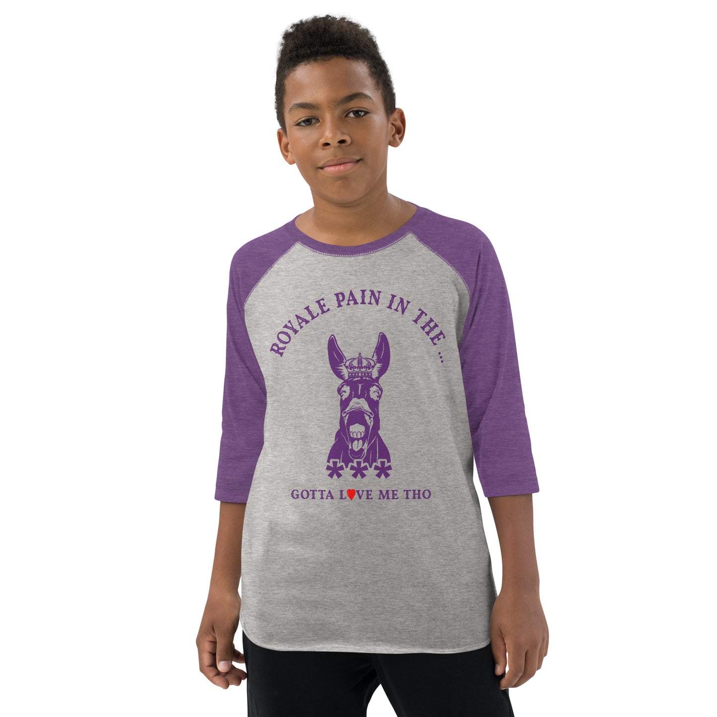 ROYALE PAIN IN THE *** RAGLAN - VINTAGE PURPLE (YOUTH)