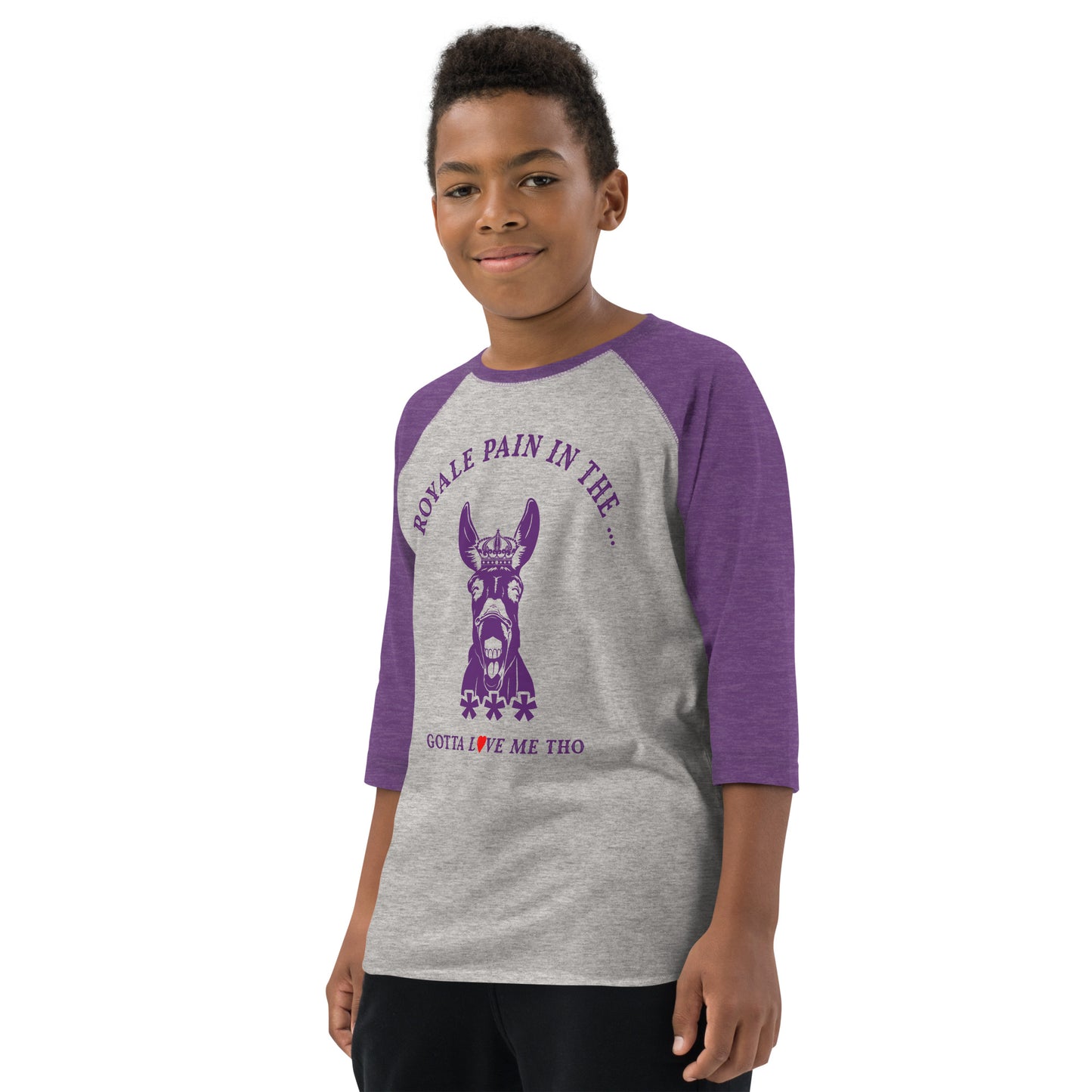ROYALE PAIN IN THE *** RAGLAN - VINTAGE PURPLE (YOUTH)