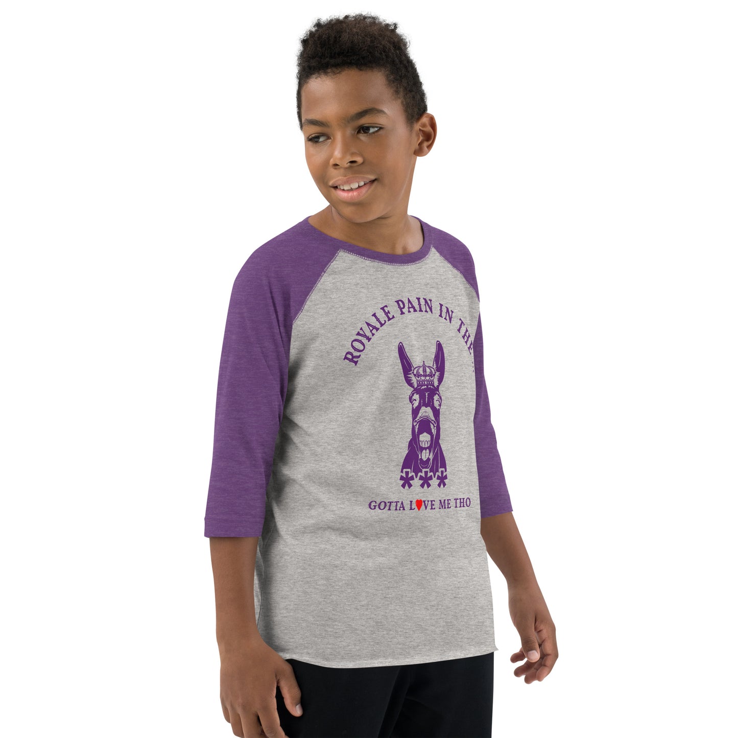 ROYALE PAIN IN THE *** RAGLAN - VINTAGE PURPLE (YOUTH)