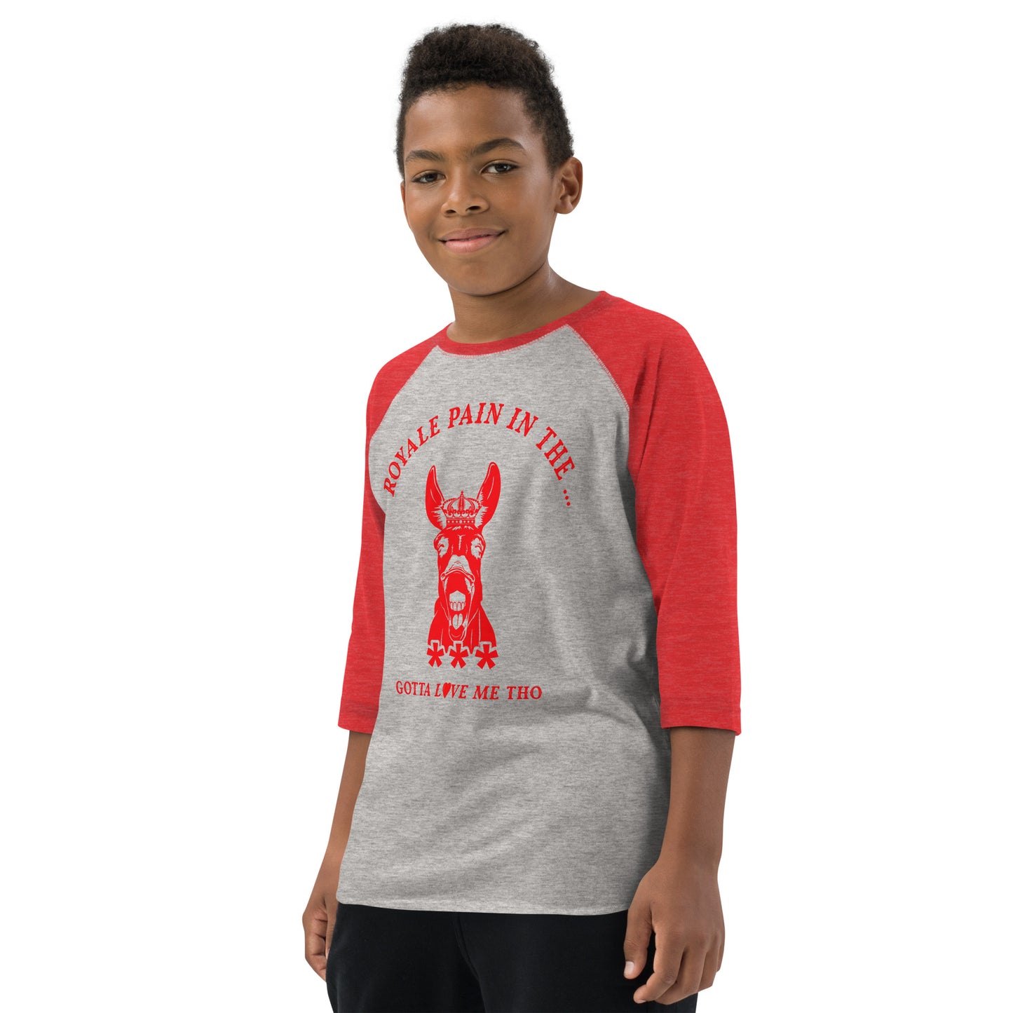 ROYALE PAIN IN THE *** RAGLAN - VINTAGE RED (YOUTH)