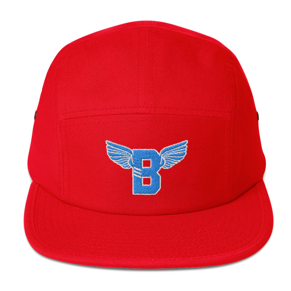 "B" IS FOR BROOKLYN - B-WING 5 PANEL HAT (VIVID BLUE/WHITE STITCH)