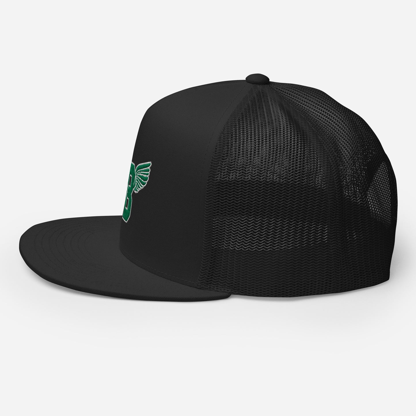 "B" IS FOR BROOKLYN - B-WING MESH SNAPBACK (KELLY GREEN STITCH)