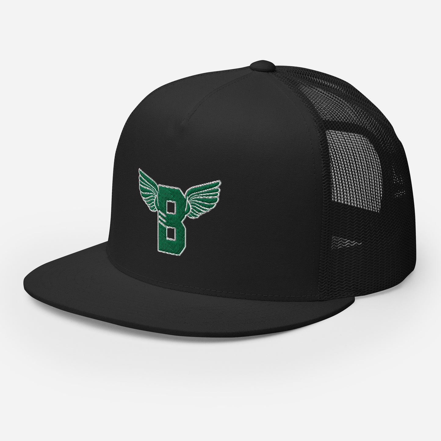 "B" IS FOR BROOKLYN - B-WING MESH SNAPBACK (KELLY GREEN STITCH)