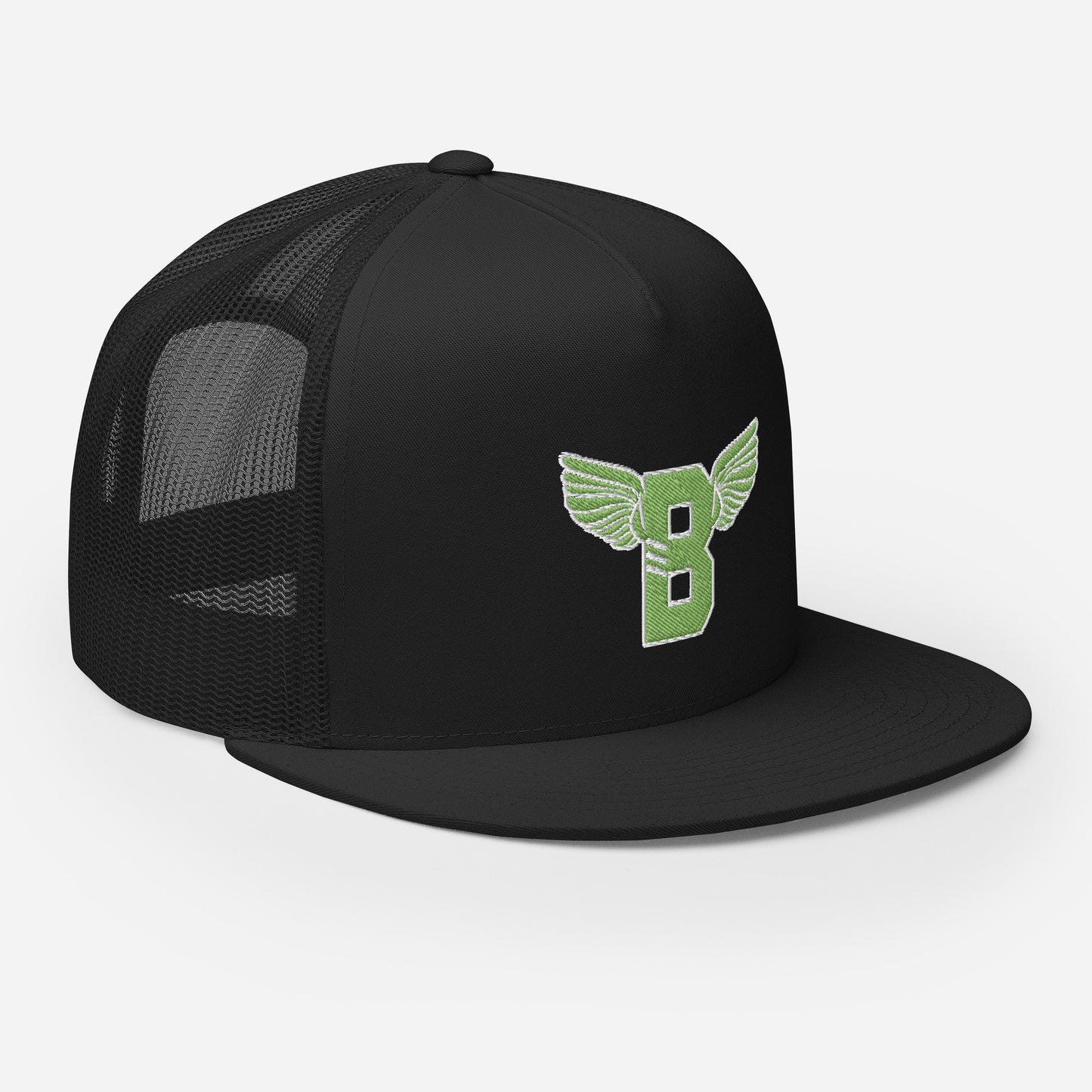 "B" IS FOR BROOKLYN - B-WING MESH SNAPBACK (KIWI GREEN STITCH)