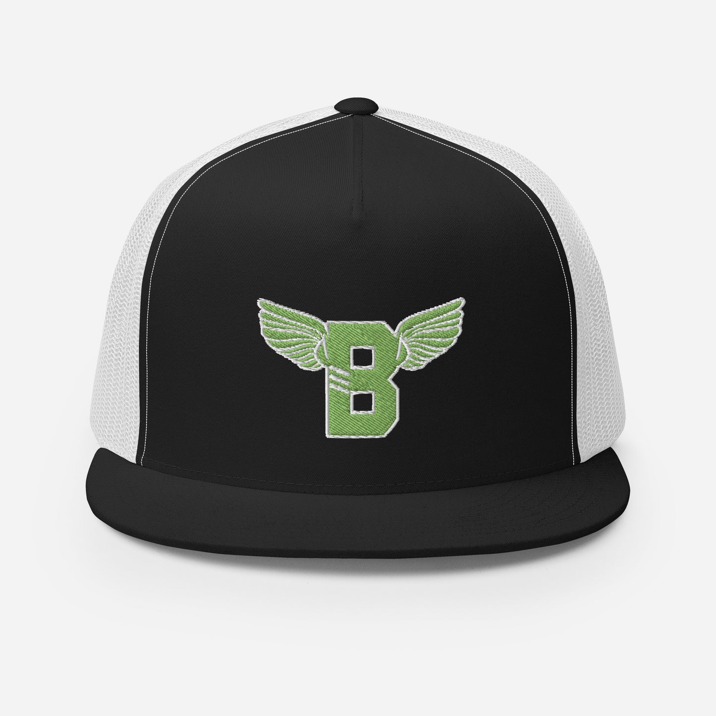 "B" IS FOR BROOKLYN - B-WING MESH SNAPBACK (KIWI GREEN STITCH)