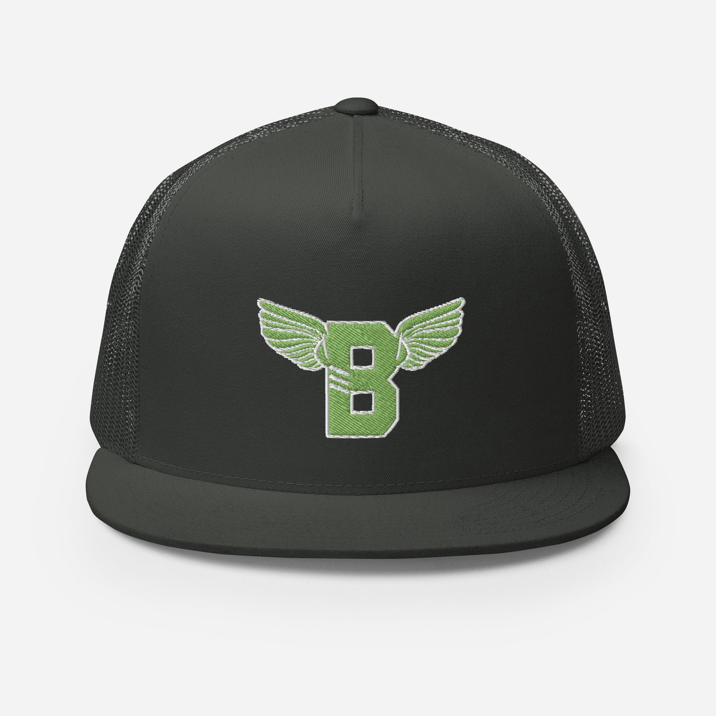 "B" IS FOR BROOKLYN - B-WING MESH SNAPBACK (KIWI GREEN STITCH)