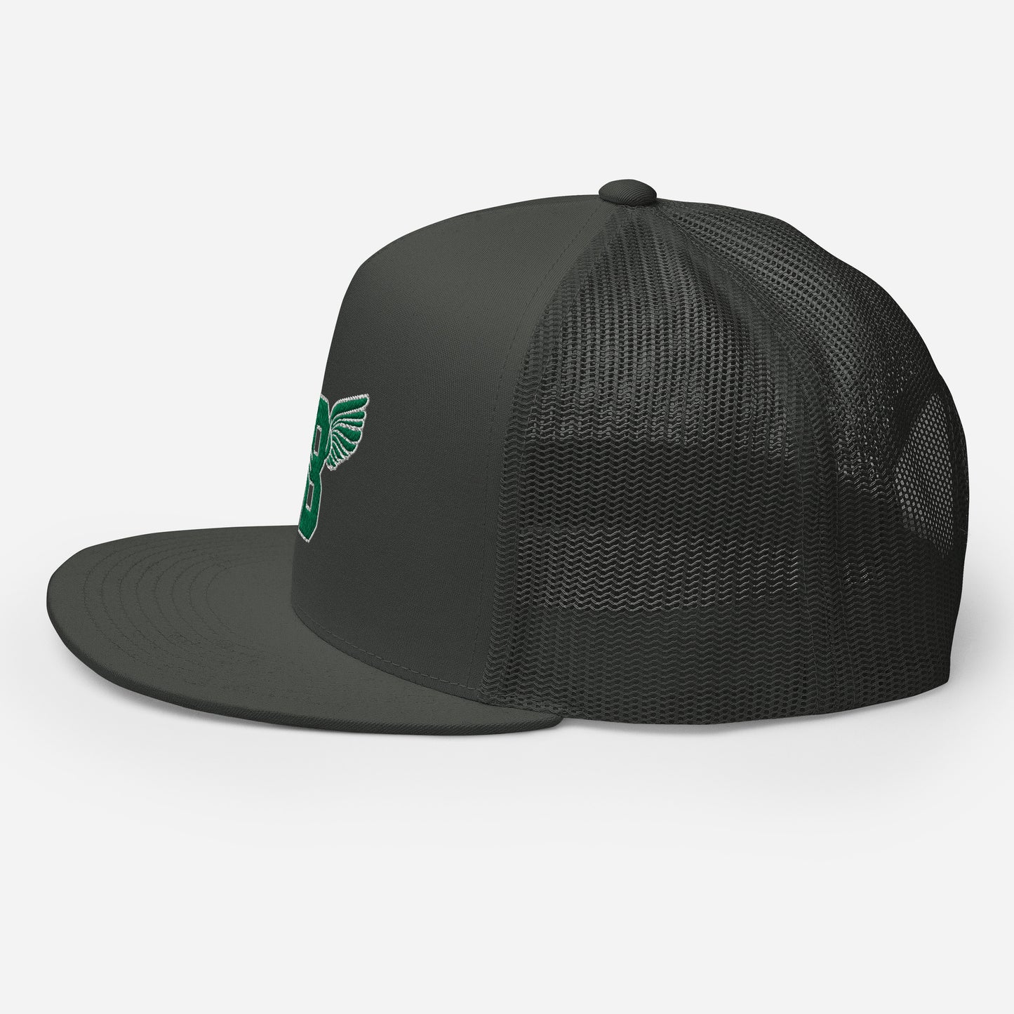 "B" IS FOR BROOKLYN - B-WING MESH SNAPBACK (KELLY GREEN STITCH)