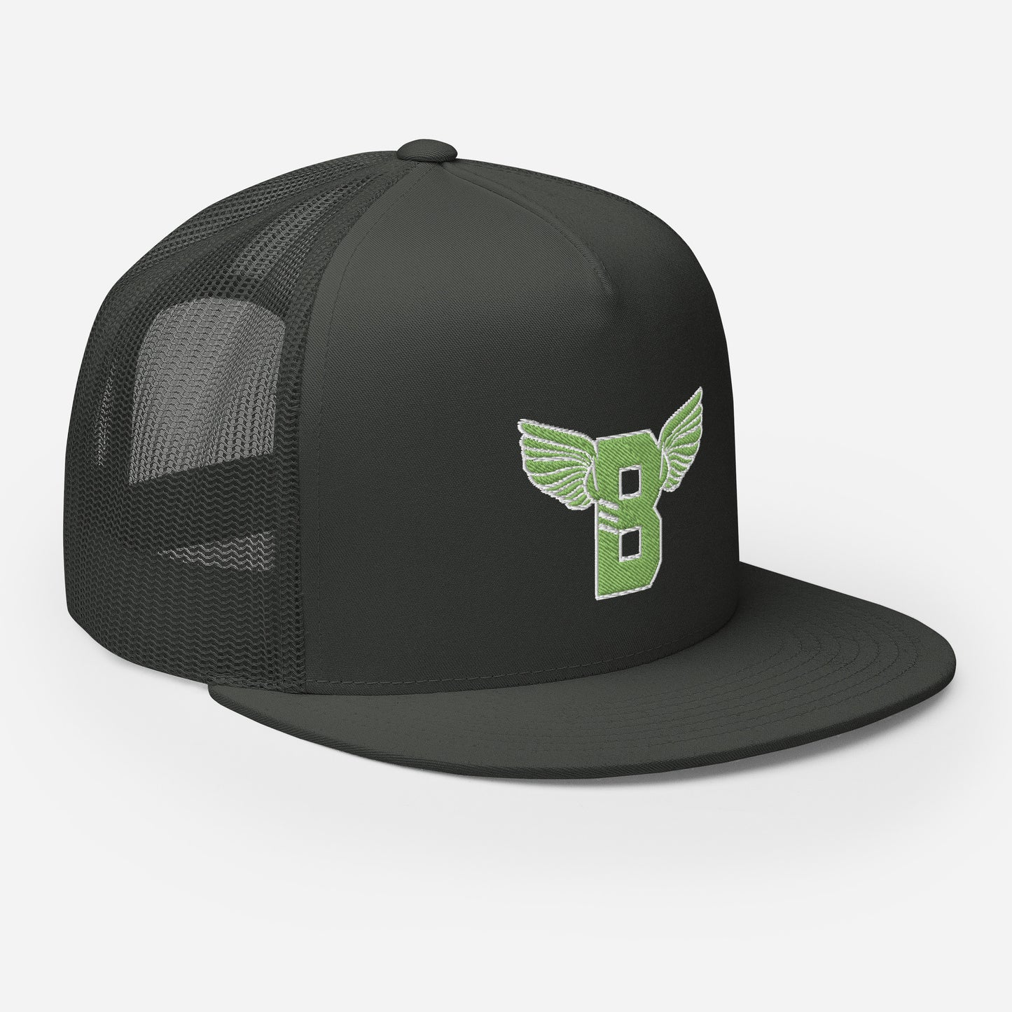 "B" IS FOR BROOKLYN - B-WING MESH SNAPBACK (KIWI GREEN STITCH)