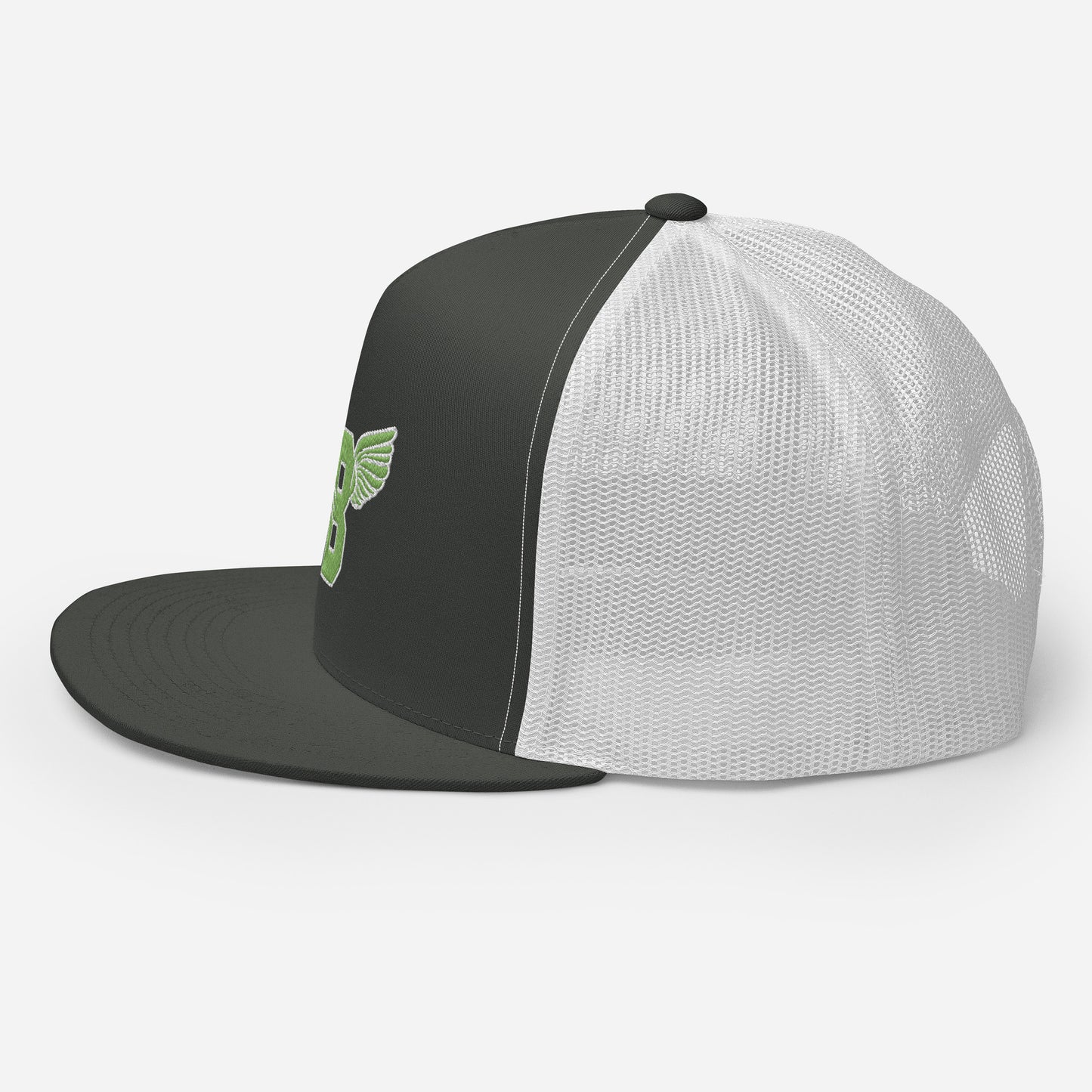 "B" IS FOR BROOKLYN - B-WING MESH SNAPBACK (KIWI GREEN STITCH)