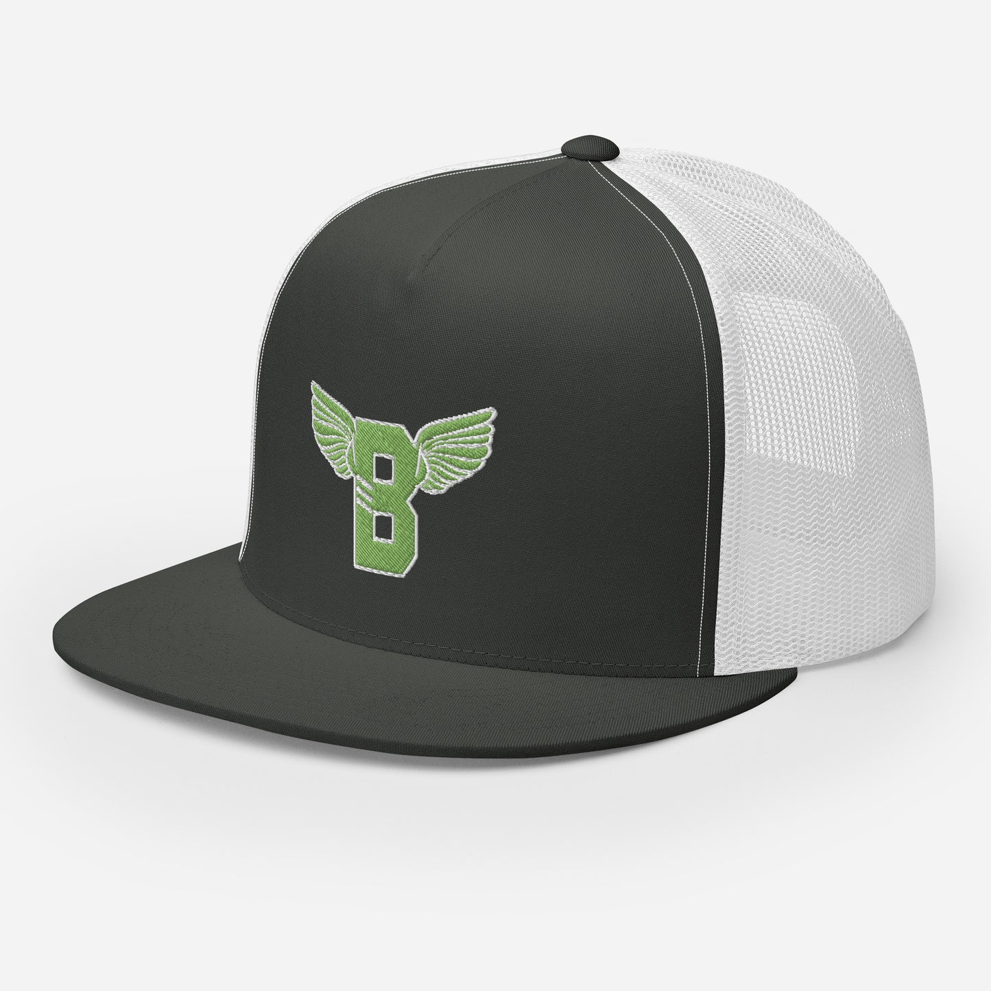 "B" IS FOR BROOKLYN - B-WING MESH SNAPBACK (KIWI GREEN STITCH)