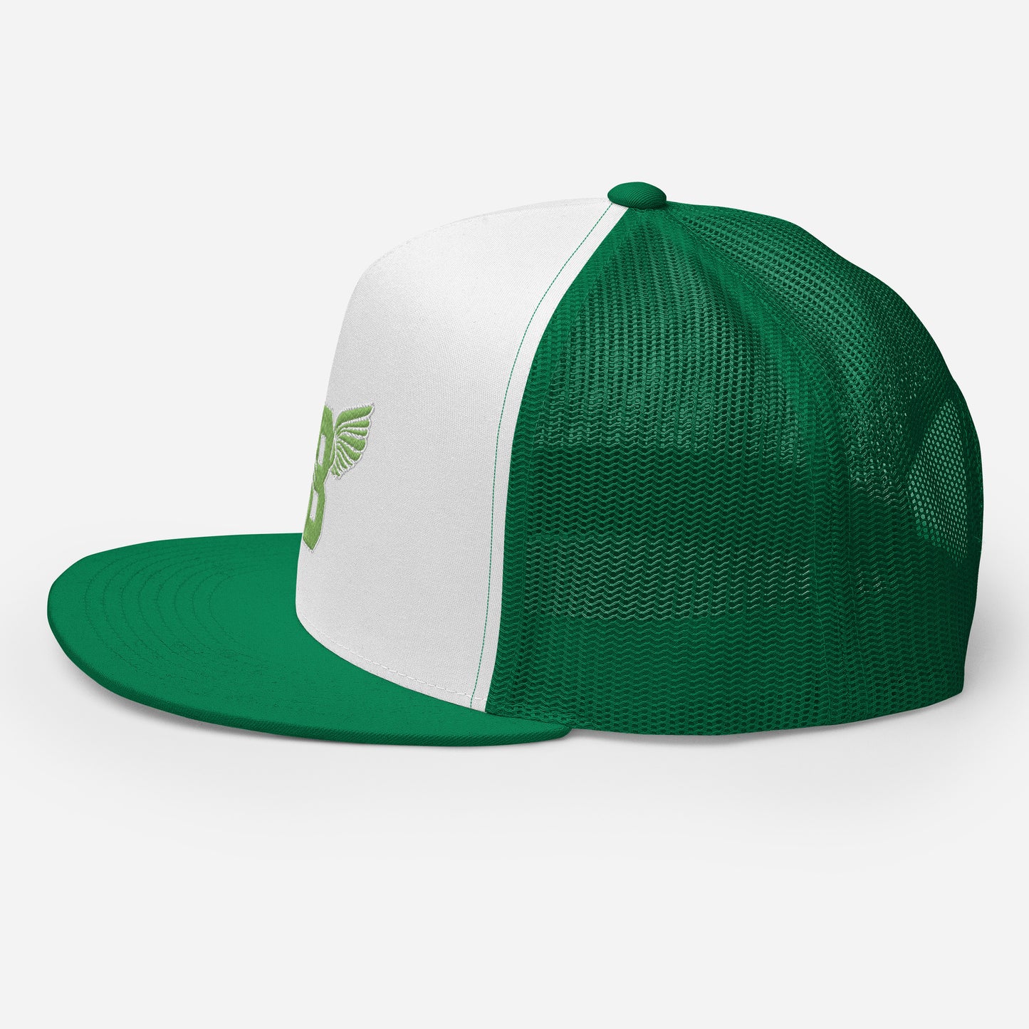 "B" IS FOR BROOKLYN - B-WING MESH SNAPBACK (KIWI GREEN STITCH)