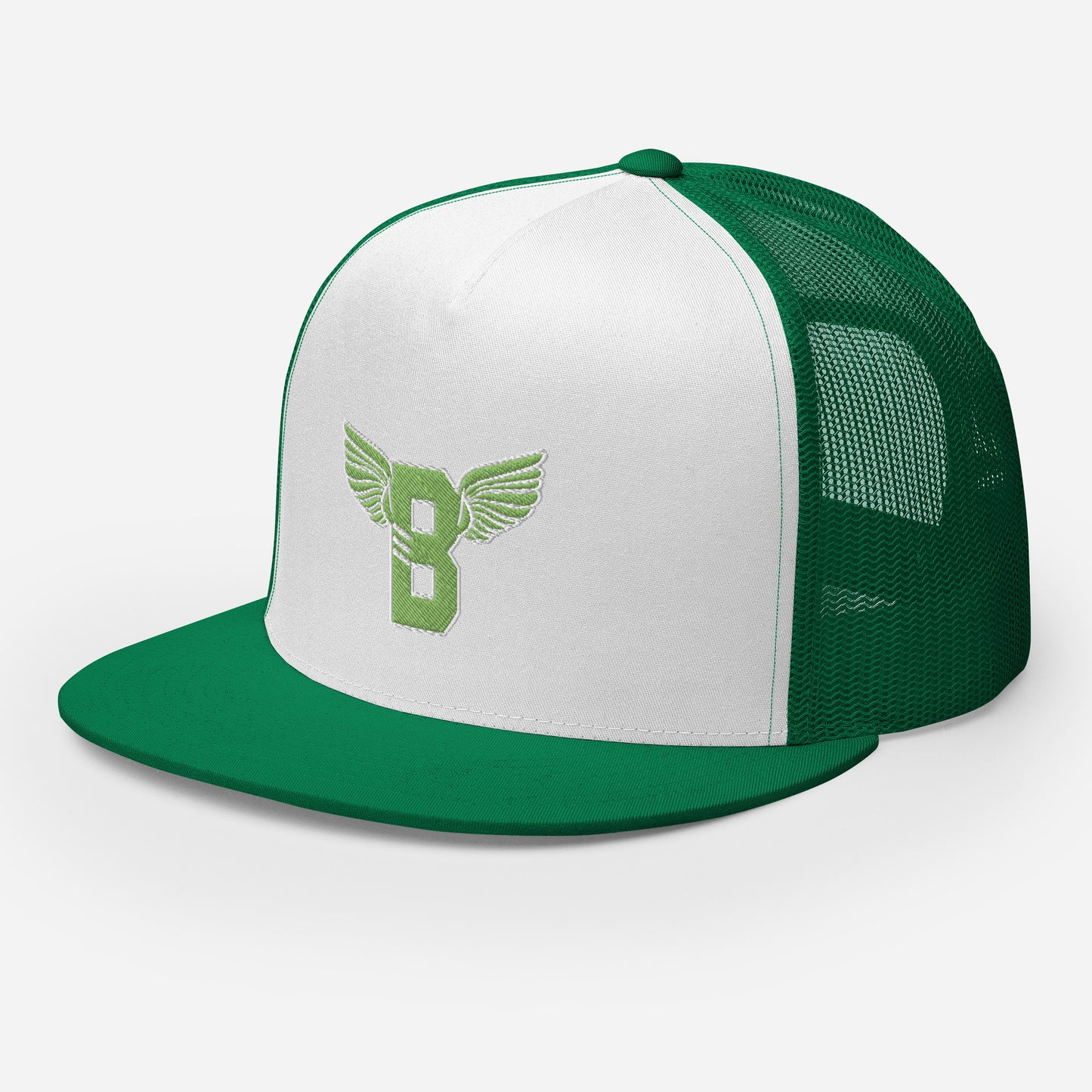 "B" IS FOR BROOKLYN - B-WING MESH SNAPBACK (KIWI GREEN STITCH)