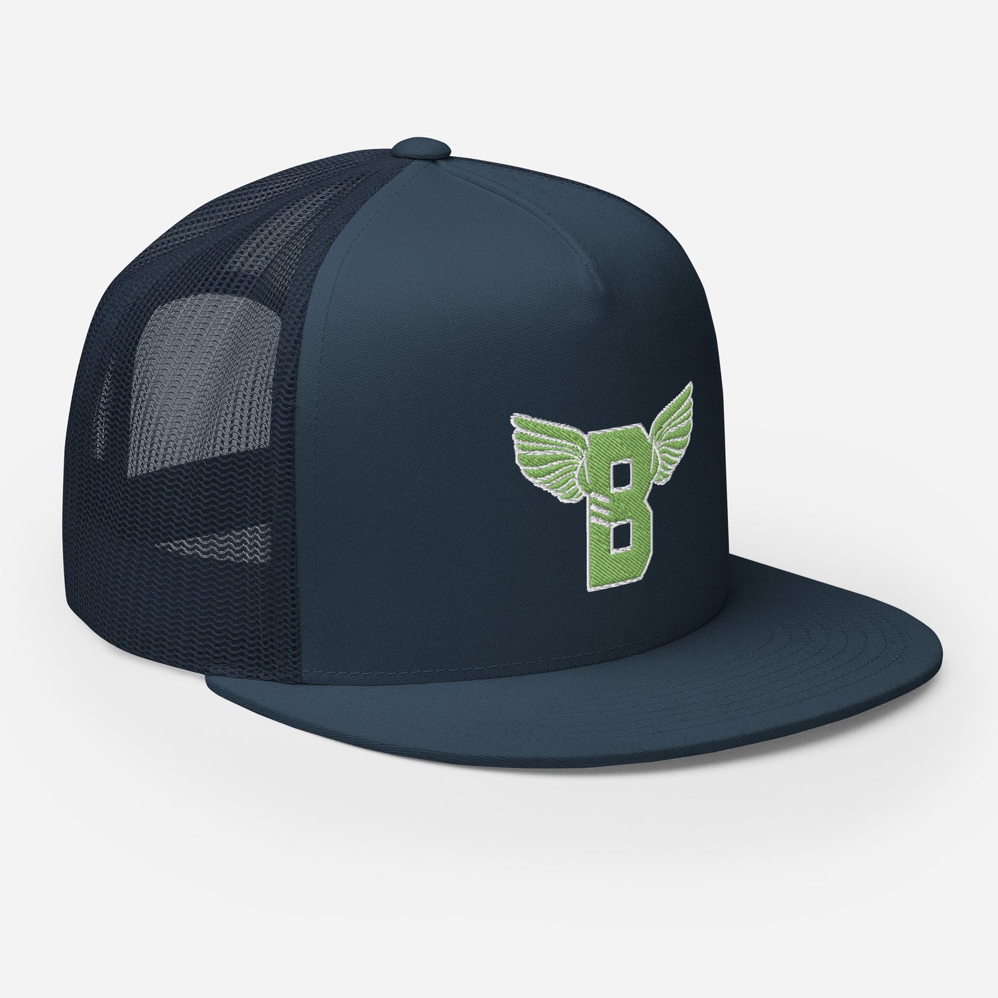 "B" IS FOR BROOKLYN - B-WING MESH SNAPBACK (KIWI GREEN STITCH)