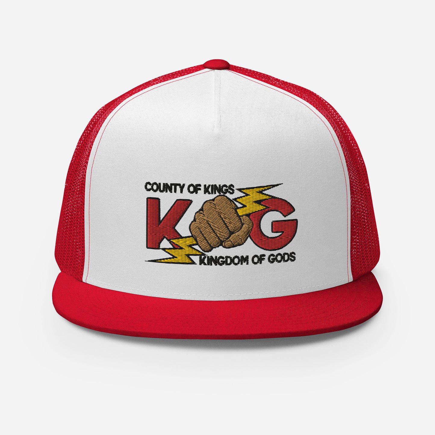 KINGDOM OF GODS - KOG HANDS OF GODS MESH SNAPBACK (Red&Black Stitch)