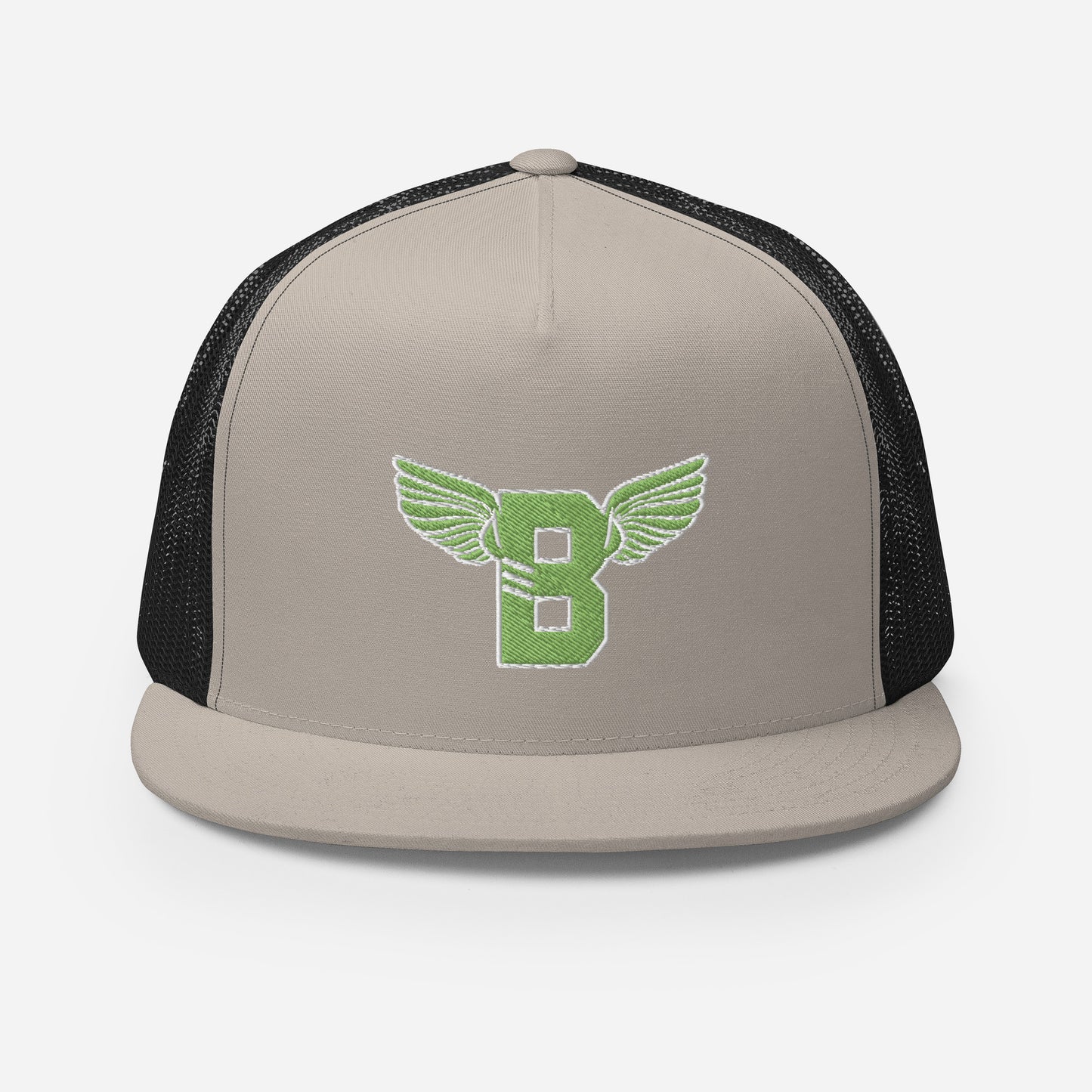 "B" IS FOR BROOKLYN - B-WING MESH SNAPBACK (KIWI GREEN STITCH)