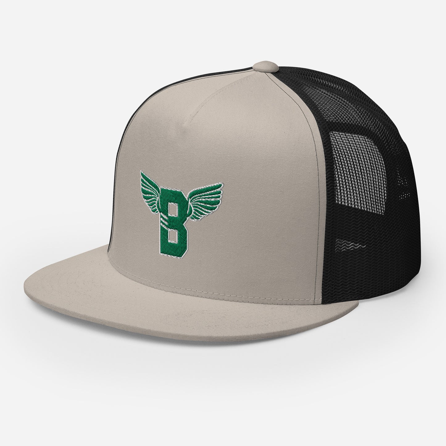 "B" IS FOR BROOKLYN - B-WING MESH SNAPBACK (KELLY GREEN STITCH)