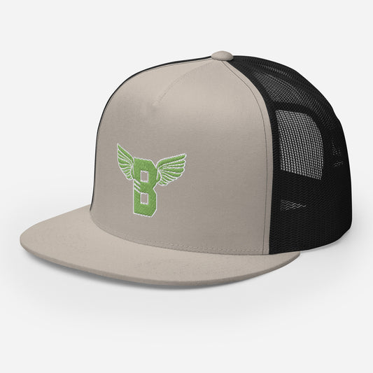 "B" IS FOR BROOKLYN - B-WING MESH SNAPBACK (KIWI GREEN STITCH)