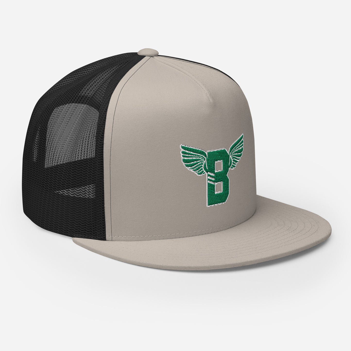 "B" IS FOR BROOKLYN - B-WING MESH SNAPBACK (KELLY GREEN STITCH)