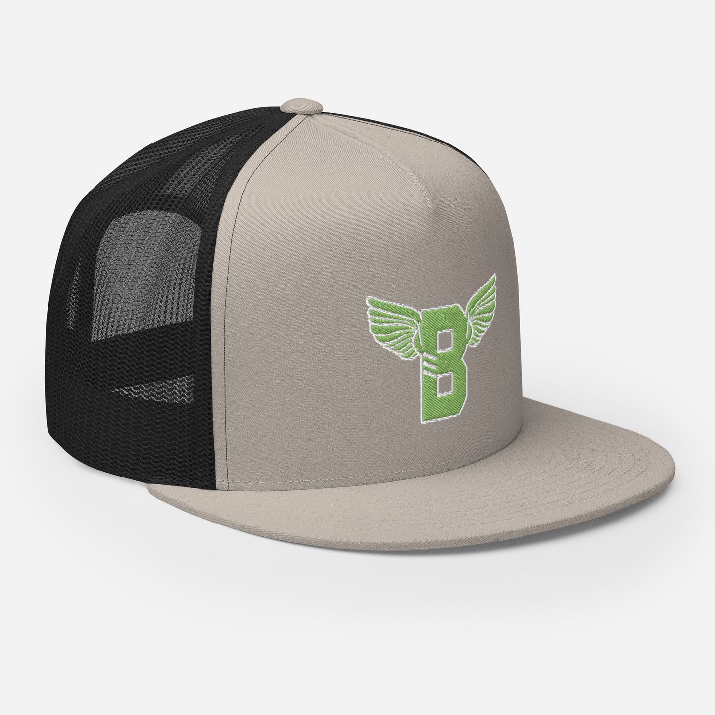 "B" IS FOR BROOKLYN - B-WING MESH SNAPBACK (KIWI GREEN STITCH)