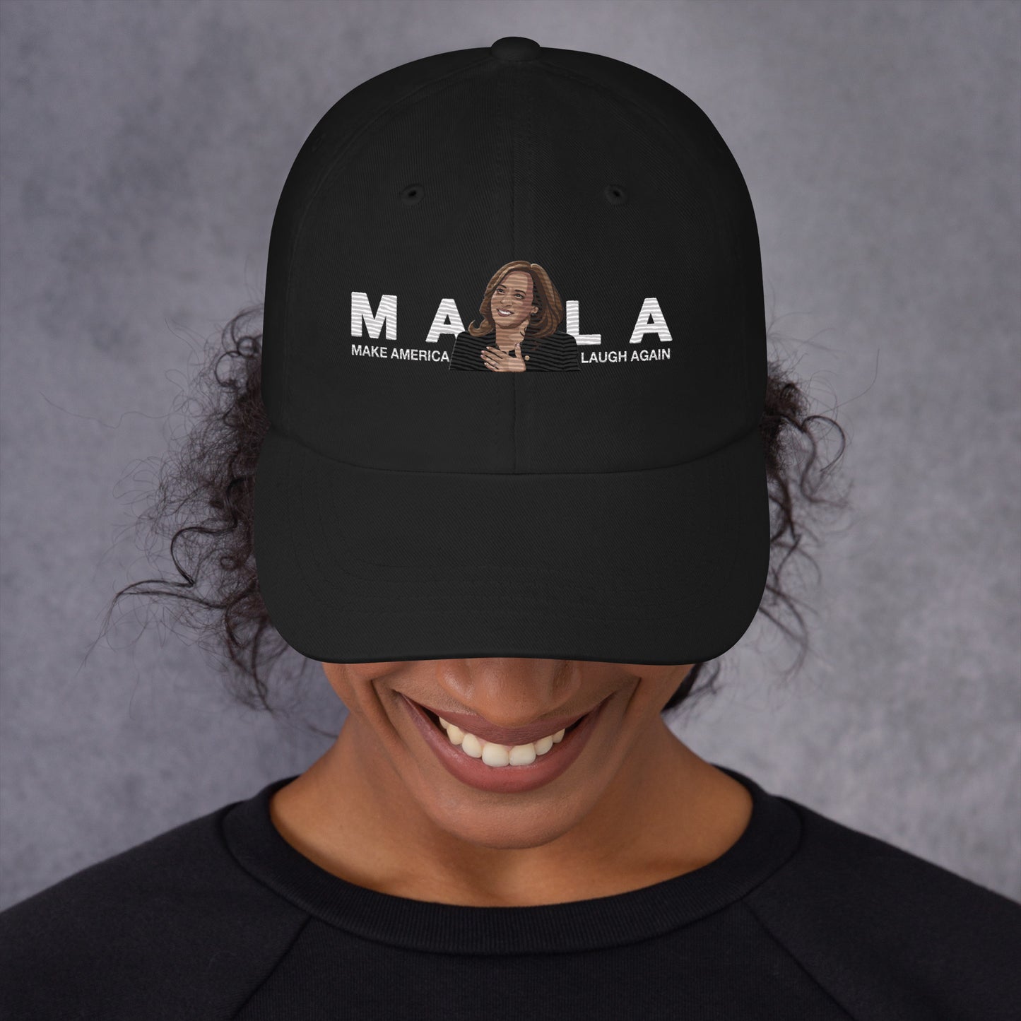 MALA: MAKE AMERICA LAUGH AGAIN PIC DAD HAT (WHITE)